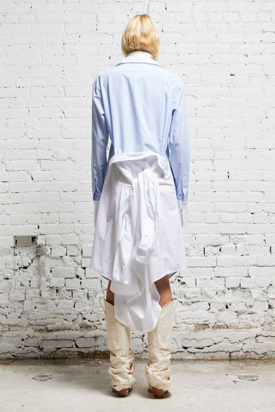 R13 TIE SHIRTDRESS - BLUE AND WHITE outlook