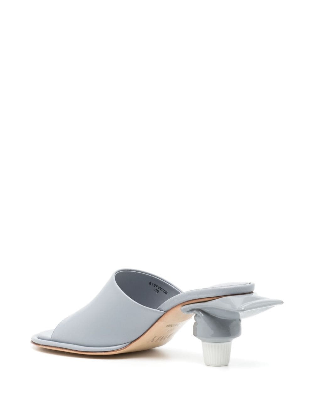 Toothpaste 65mm leather mules - 3