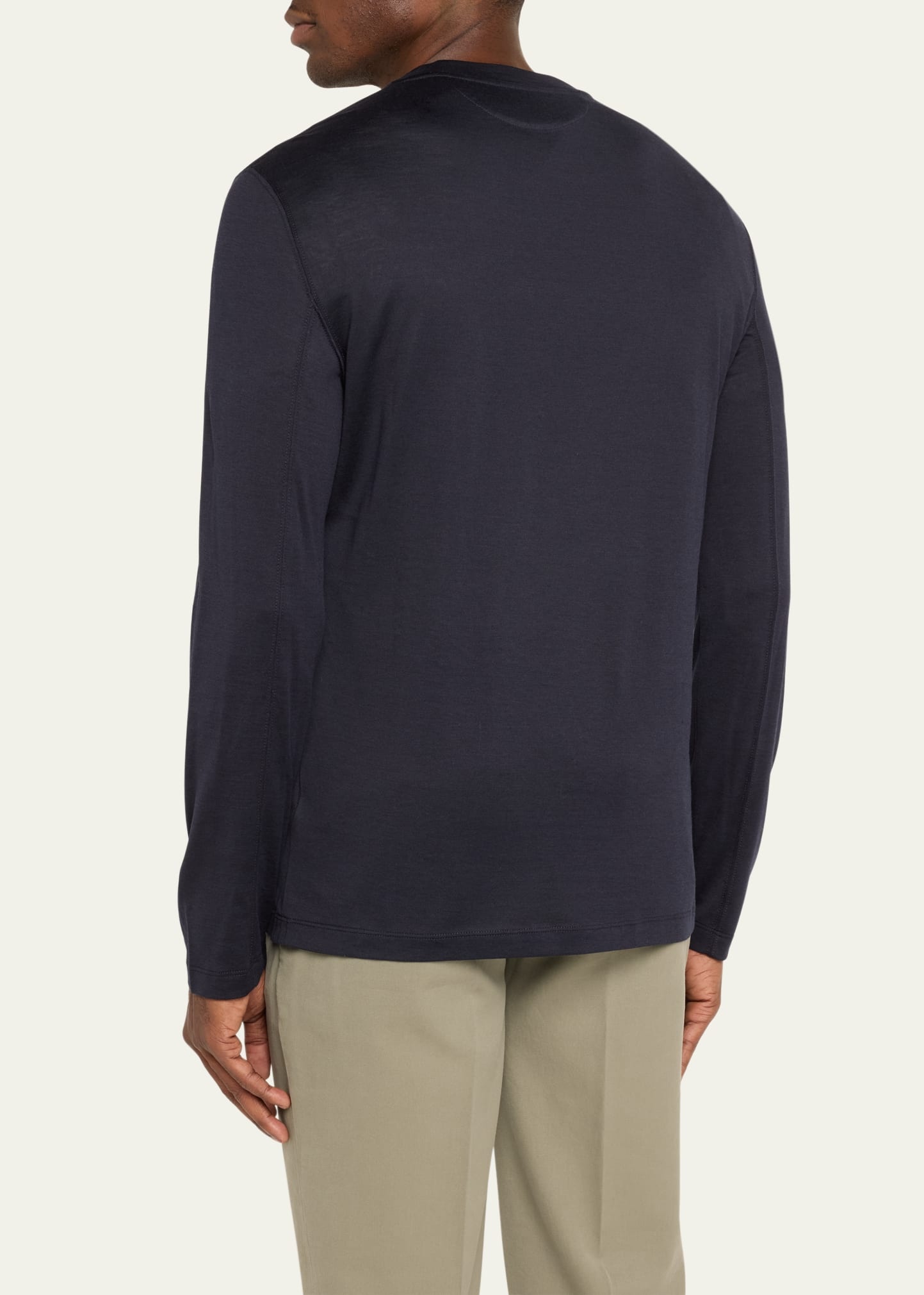 Men's Silk and Cotton Long-Sleeve T-Shirt - 3