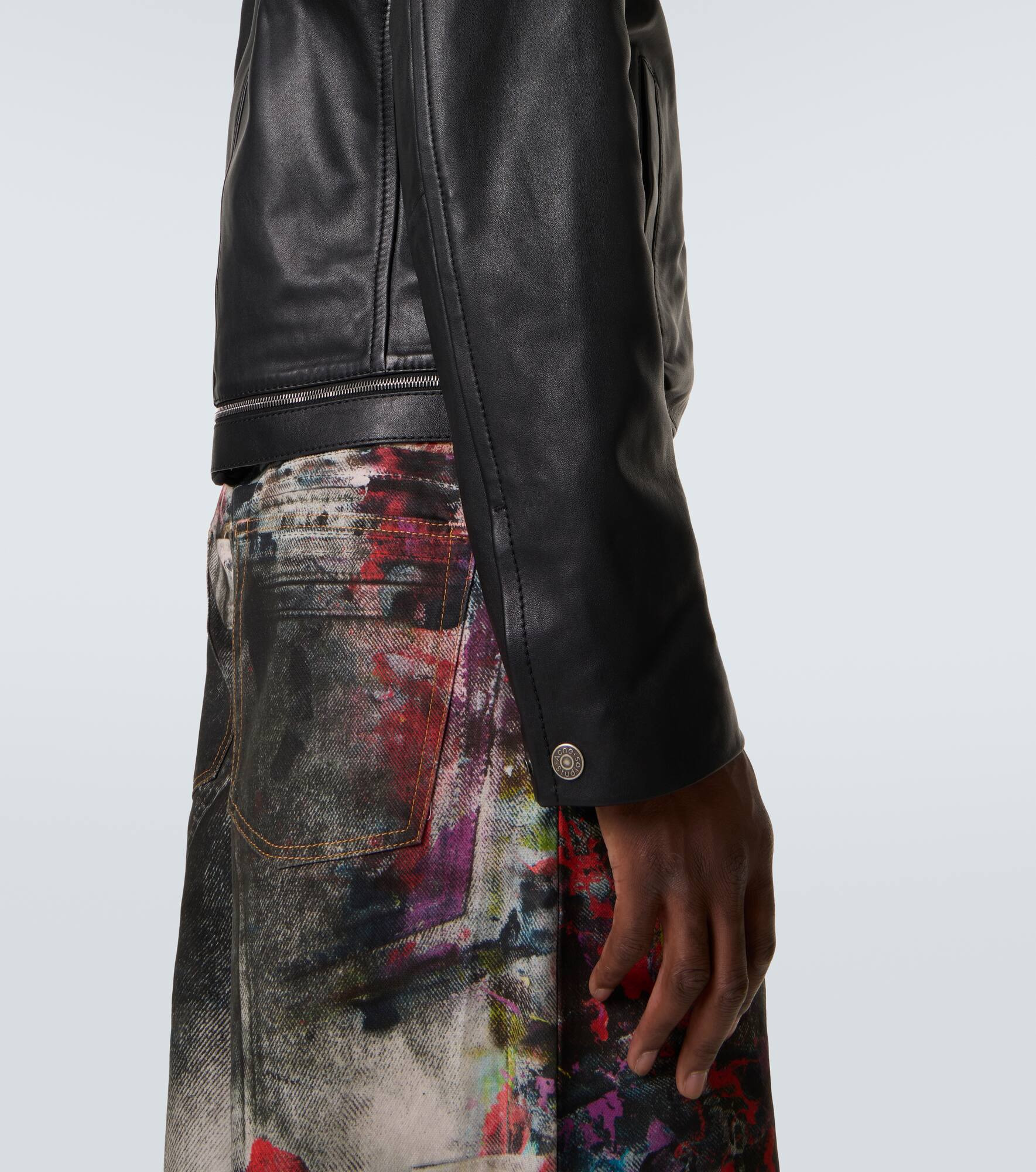 Leather biker jacket - 7