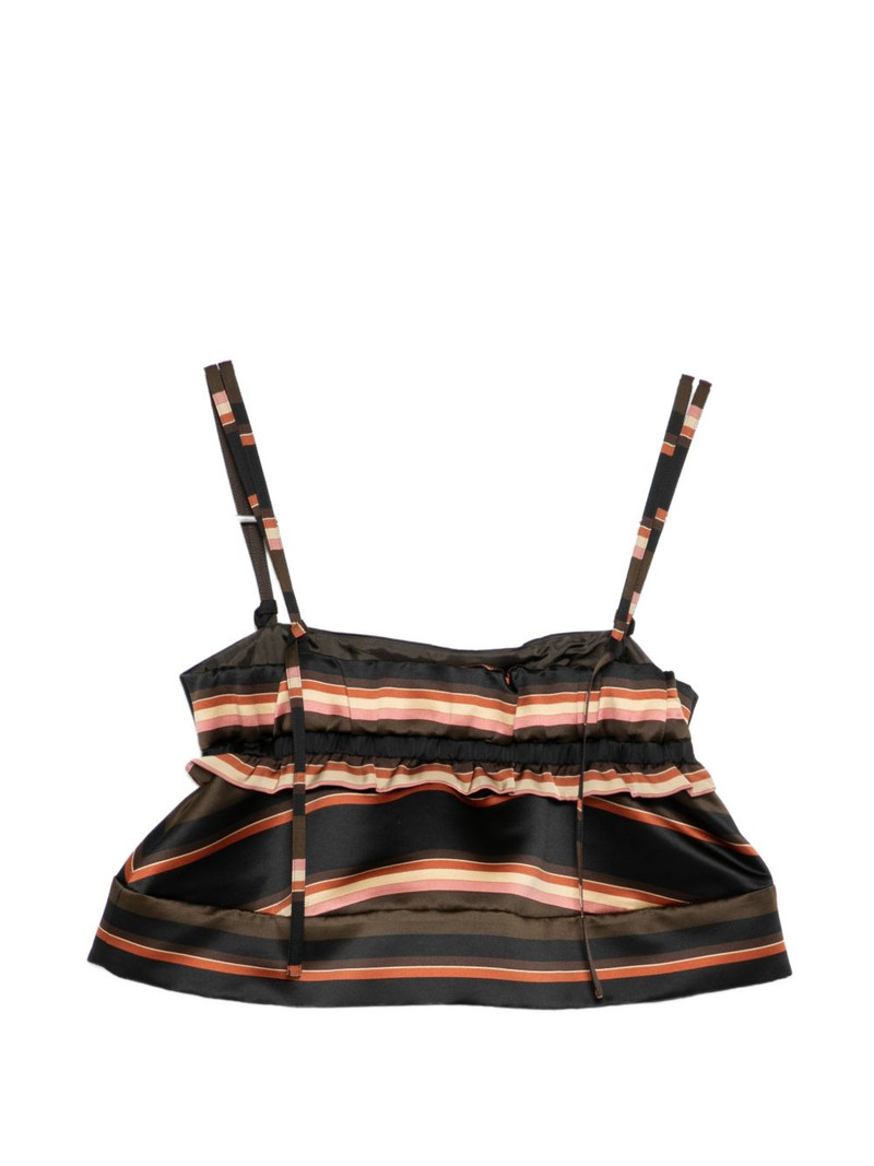 sacai ruffled sleeveless top outlook