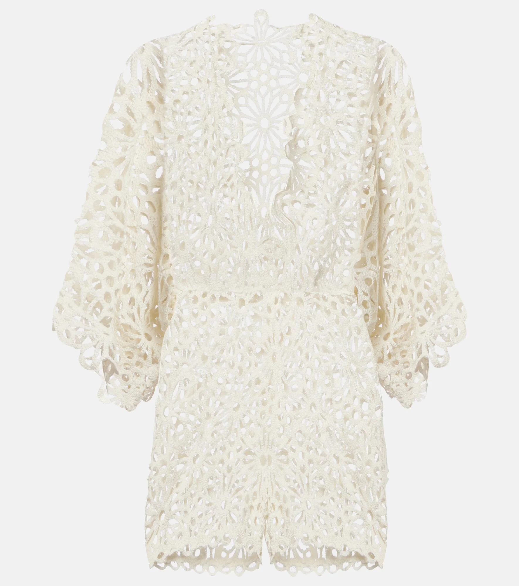 Crochet cotton-blend minidress - 1