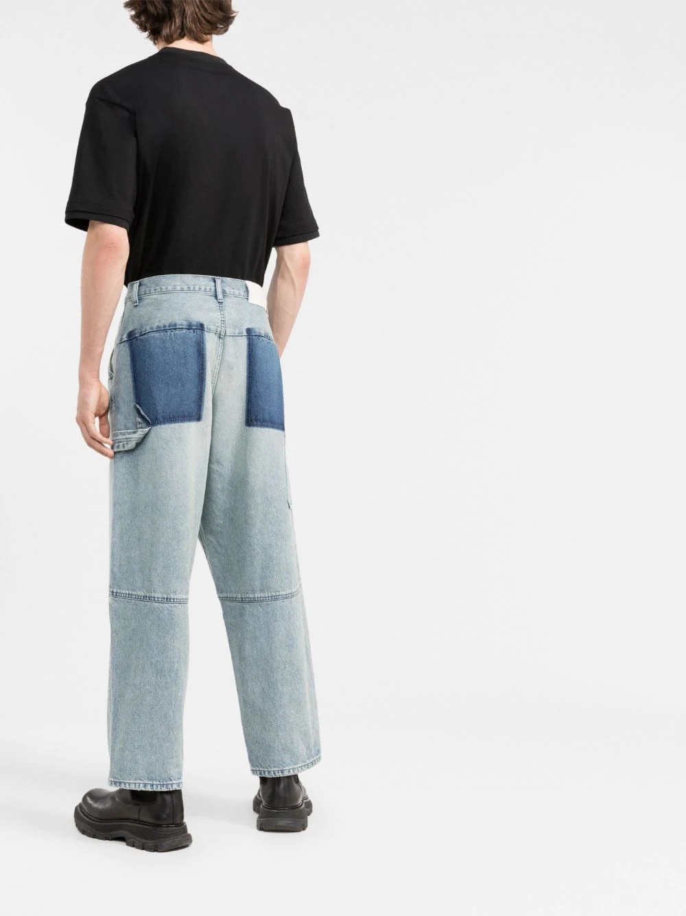 panelled wide-leg jeans - 4
