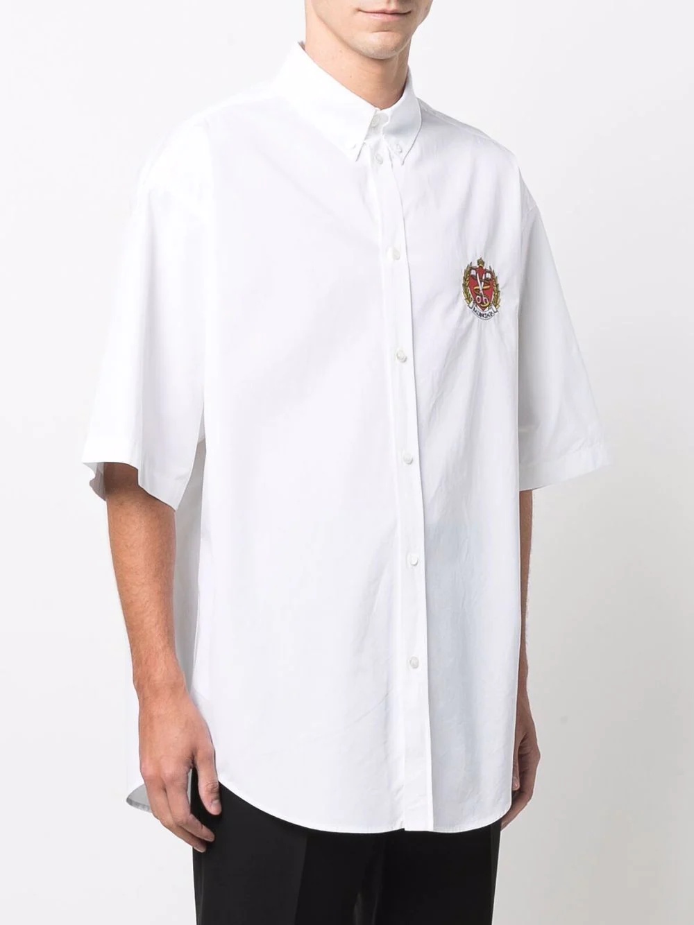 logo-embroidered button-down shirt - 4