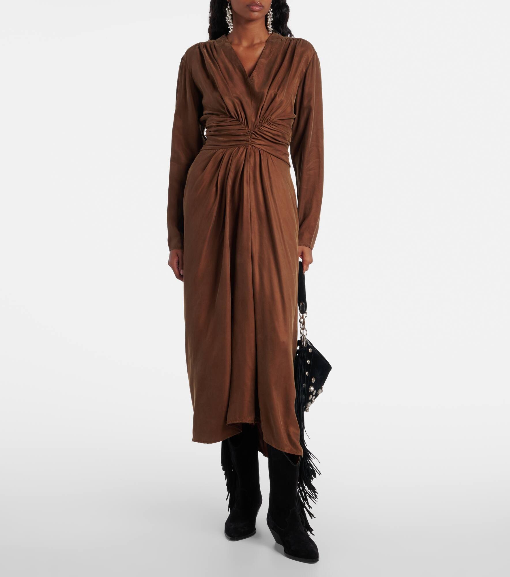 Draped midi dress - 2