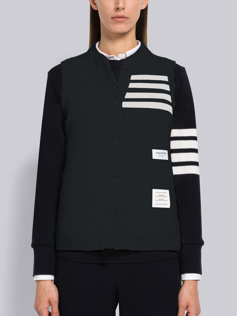 Thom Browne Tech Knit Merino Down 4-Bar Reversible Vest outlook