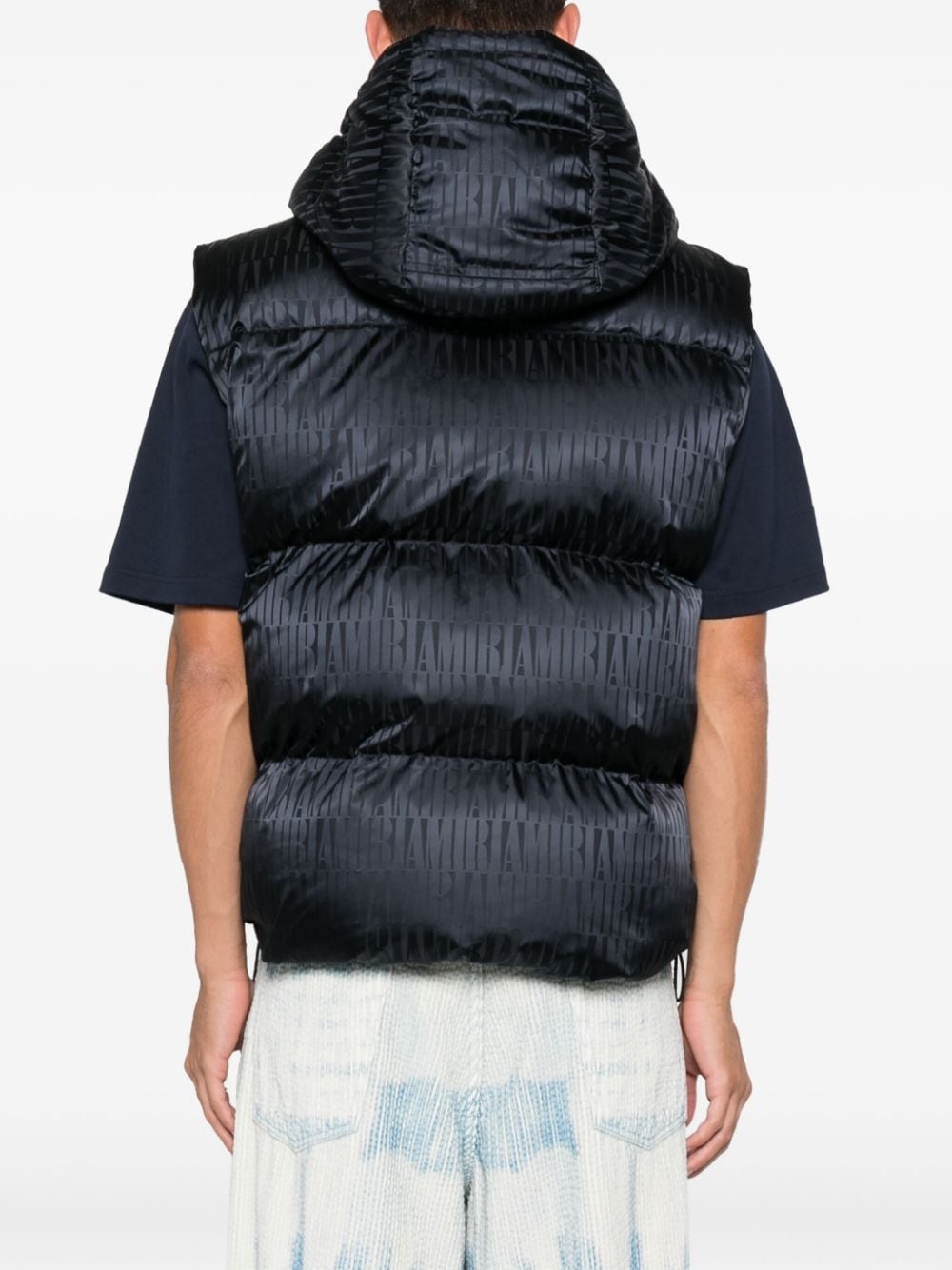 logo-print padded gilet - 4