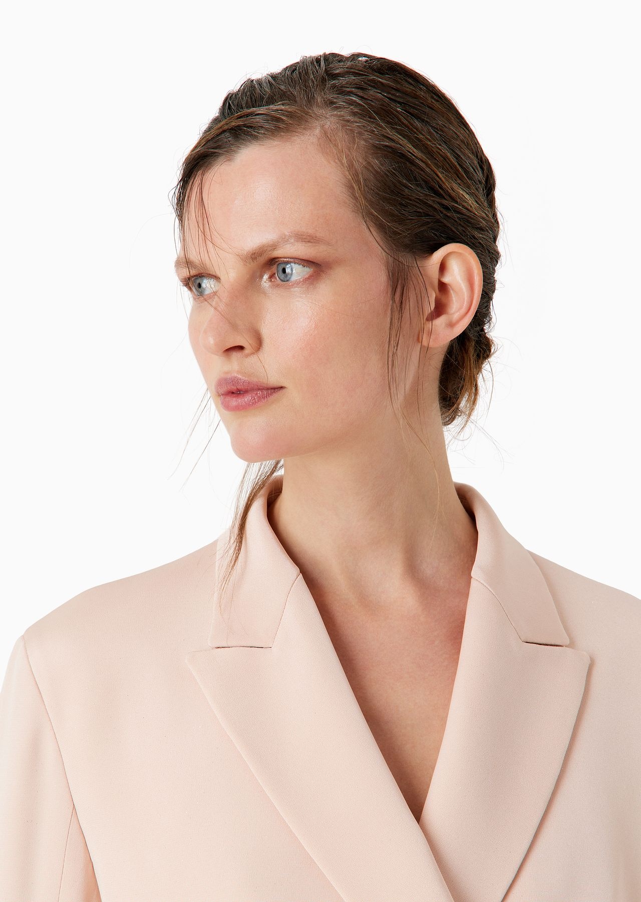 Double-breasted jacket in marocain glittery silk - 5