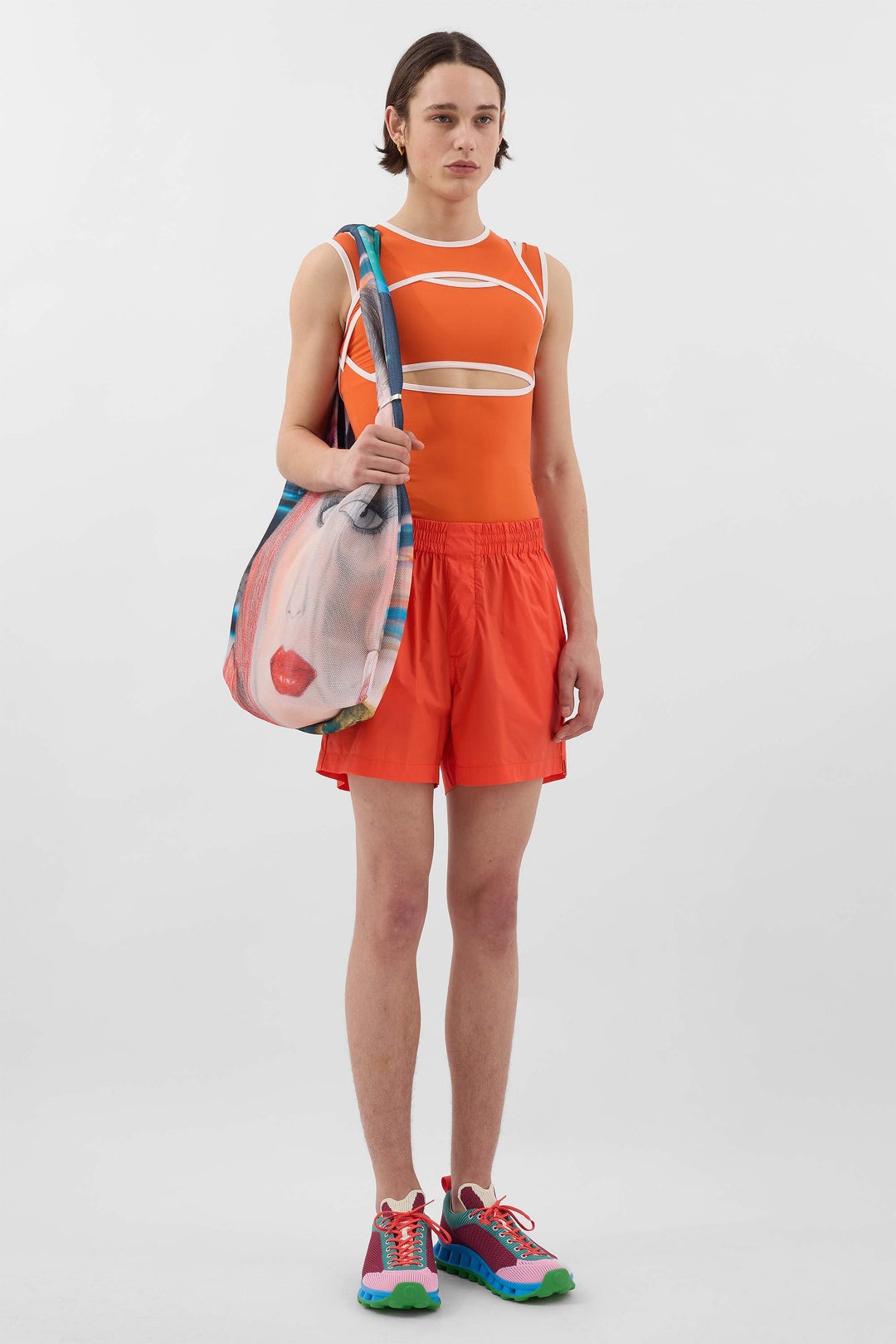 SUPER STRETCH COMBINED TOP / bright orange - 4