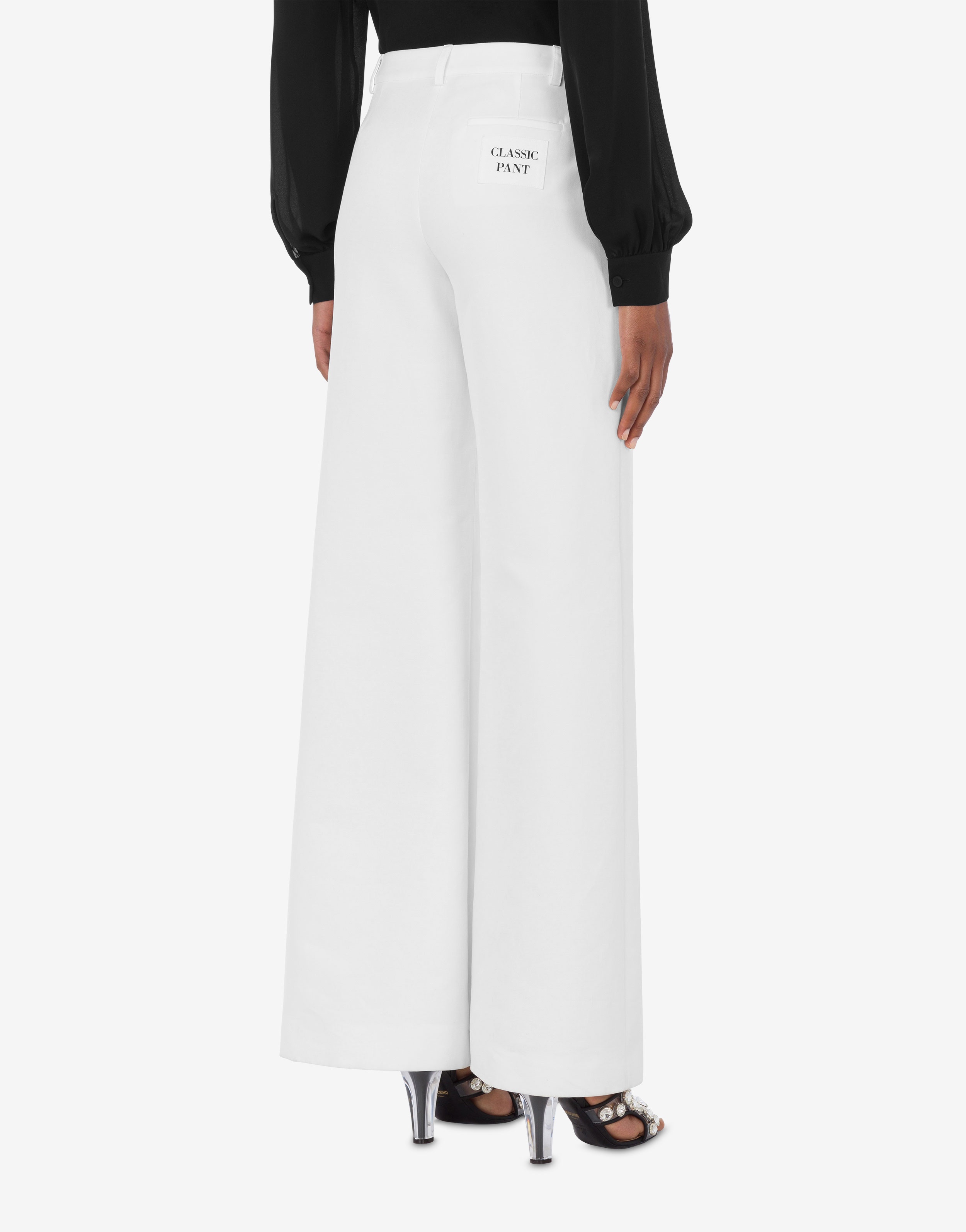 COTTON DUCHESSE PALAZZO TROUSERS - 3