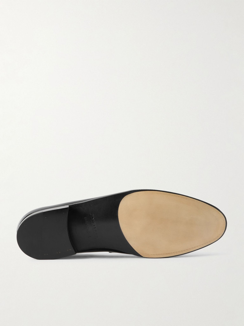 John Lobb Jamie Patent-Leather Penny Loafers Black outlook