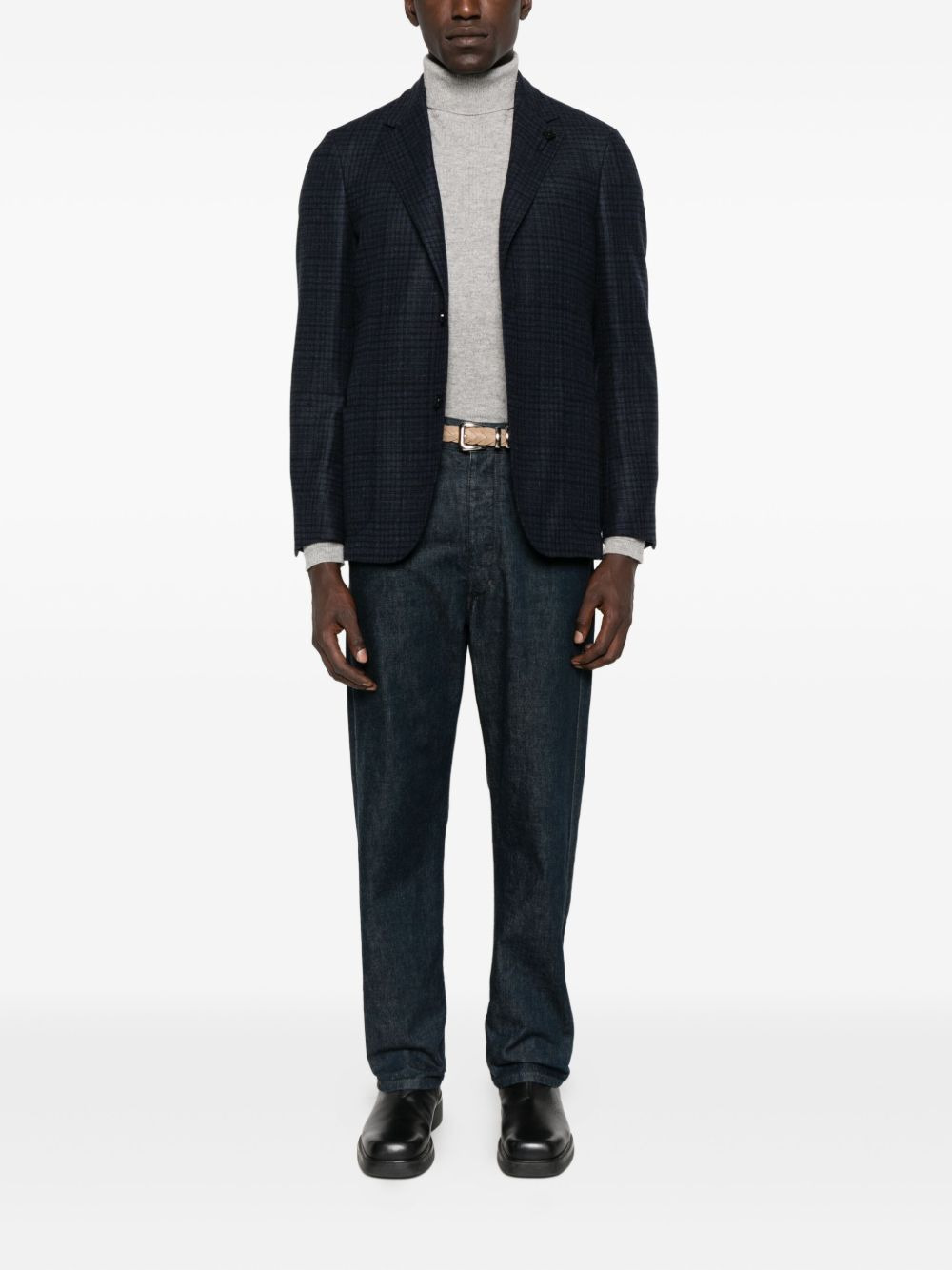 checked two-button blazer - 2