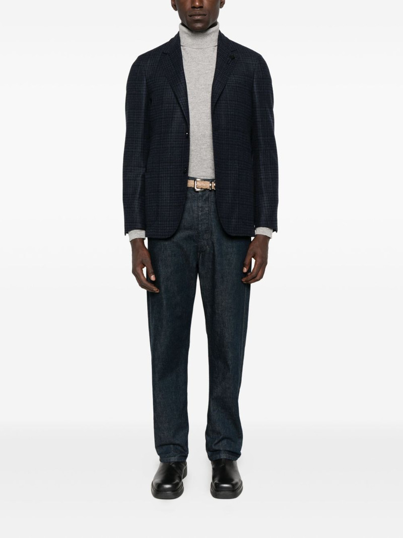 LARDINI checked two-button blazer outlook