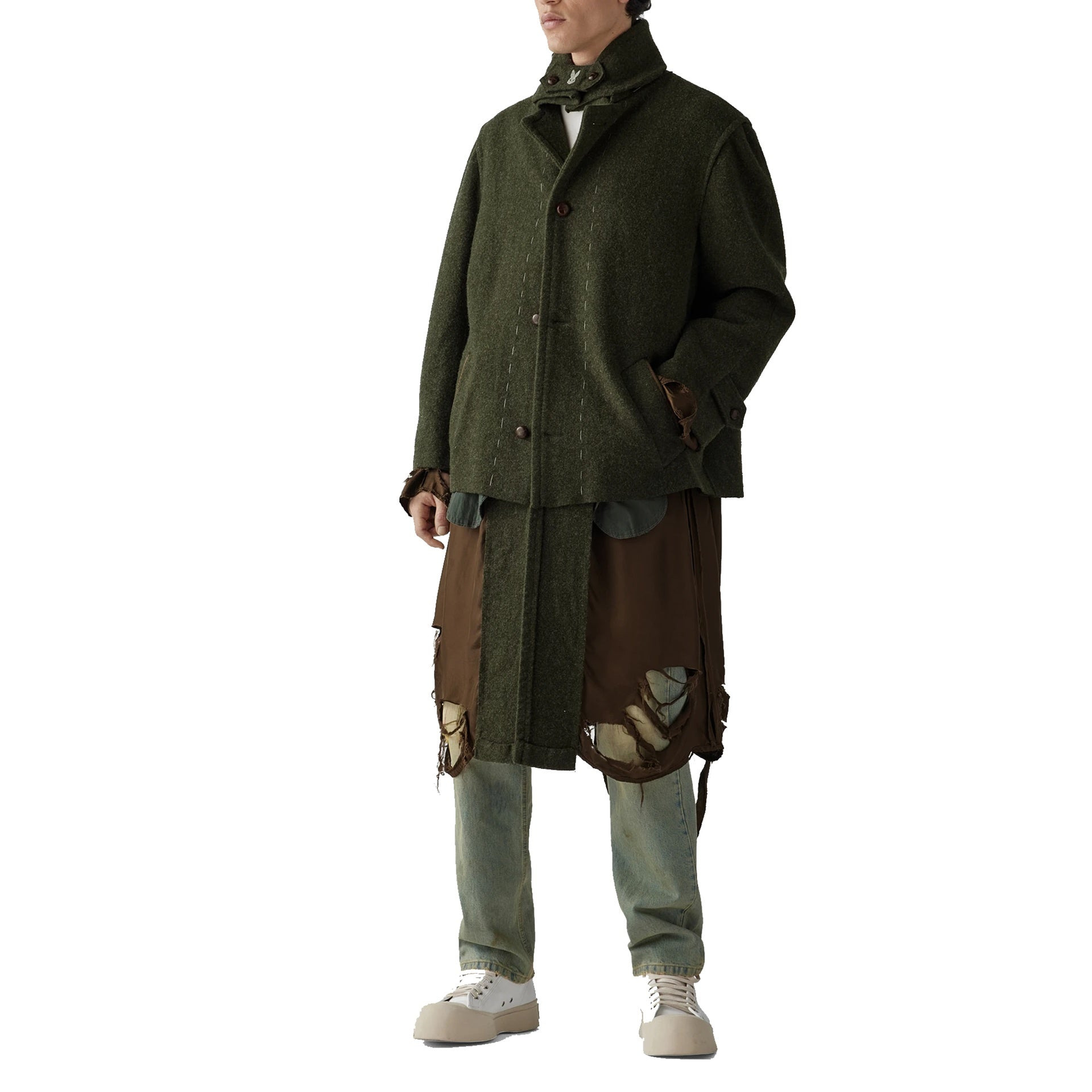 Maison Margiela Destroyed-Look Coat Men - 2