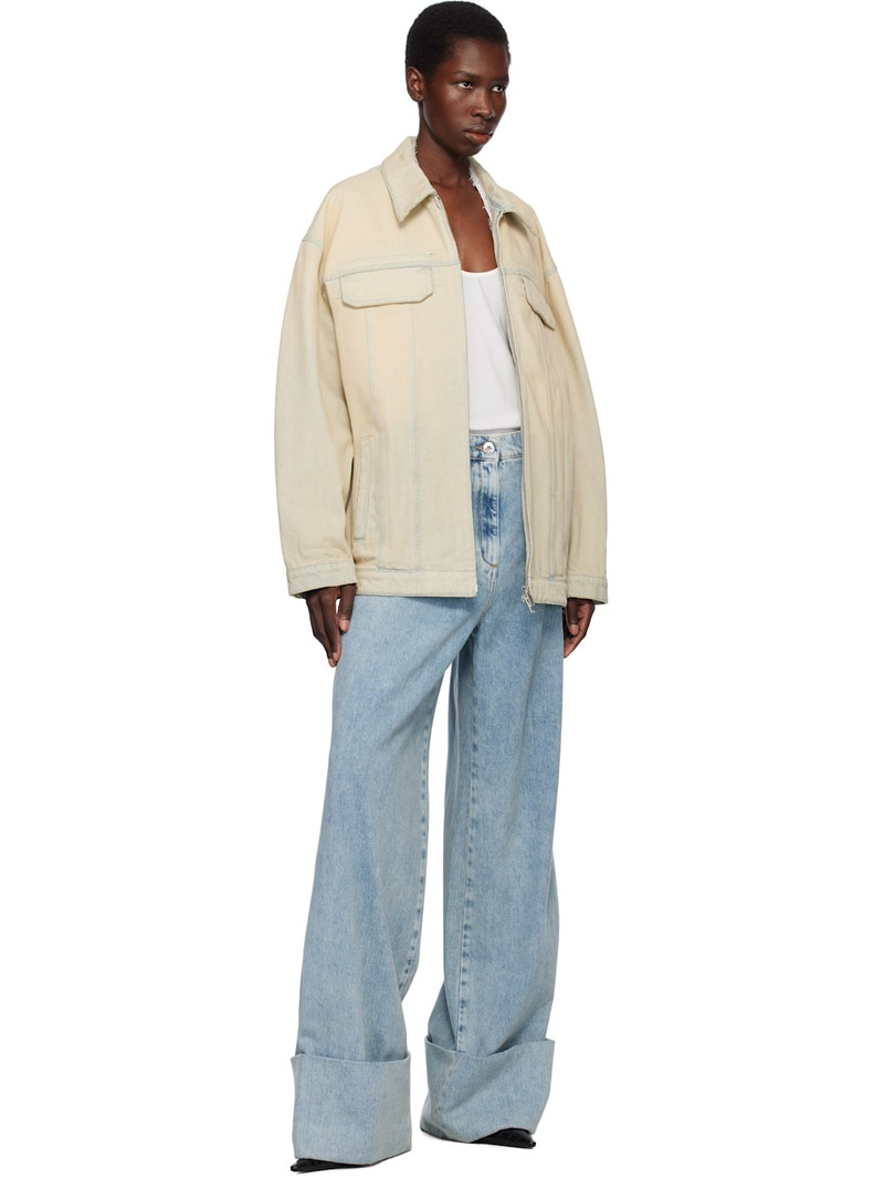 Stella McCartney Blue Sand Overdyed Denim Jacket outlook