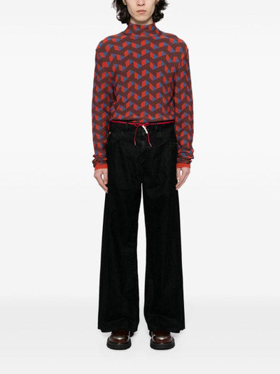Marni drawstring flared trousers outlook