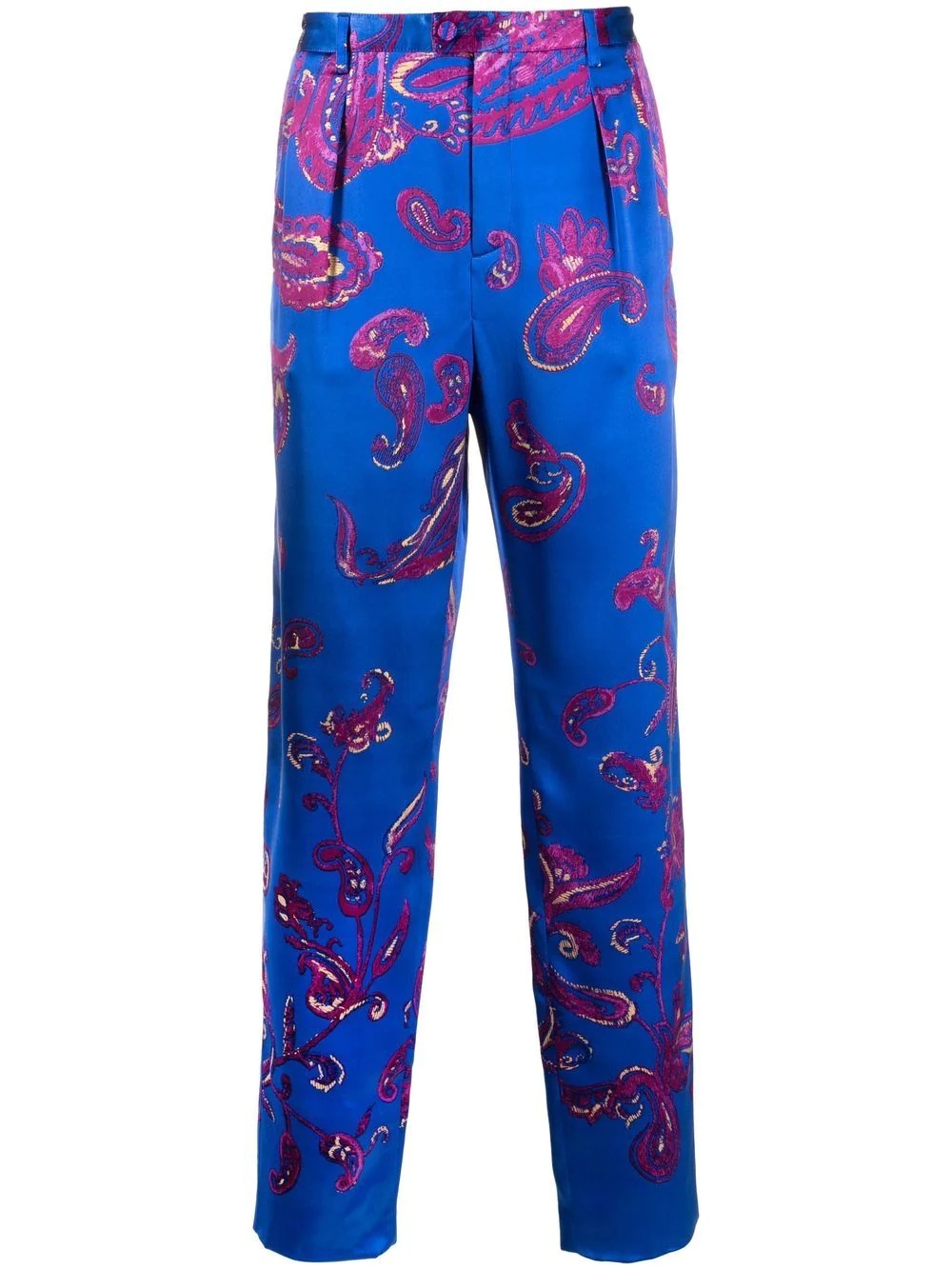 paisley-print tailored trousers - 1