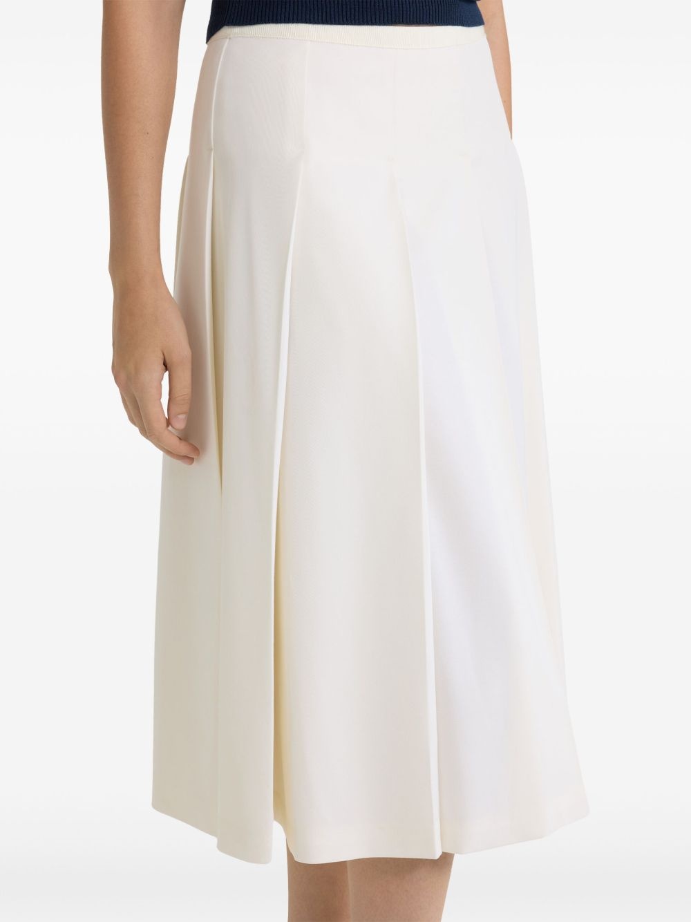 pleated twill midi skirt - 4