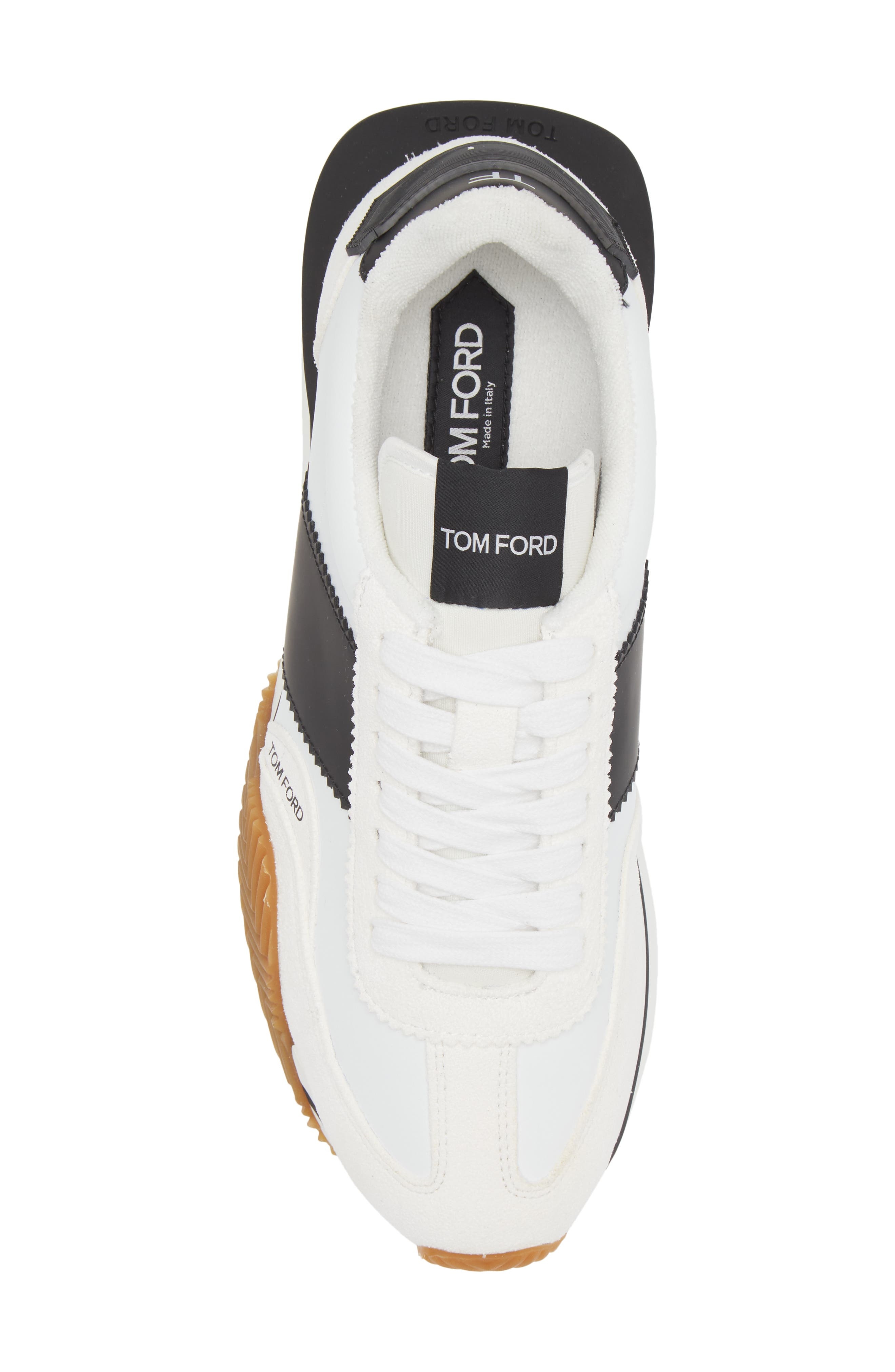 TOM FORD James Sneaker in White/Black/Cream at Nordstrom - 5
