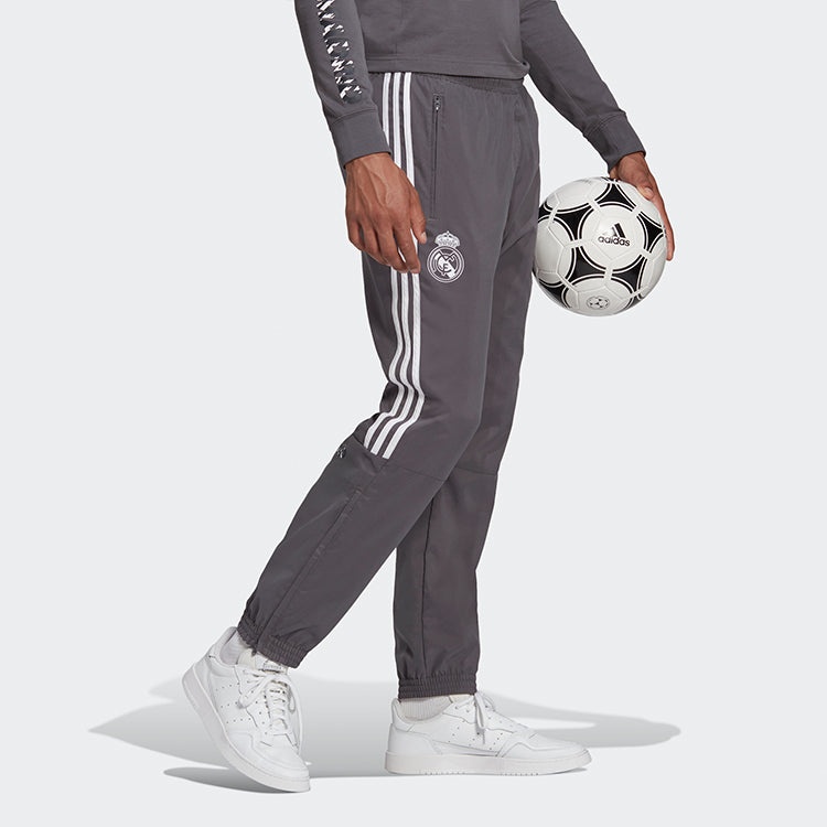 adidas Real Ssp Pnt Real Madrid Soccer/Football Slim Fit Training Sports Long Pants Gray GI0001 - 6