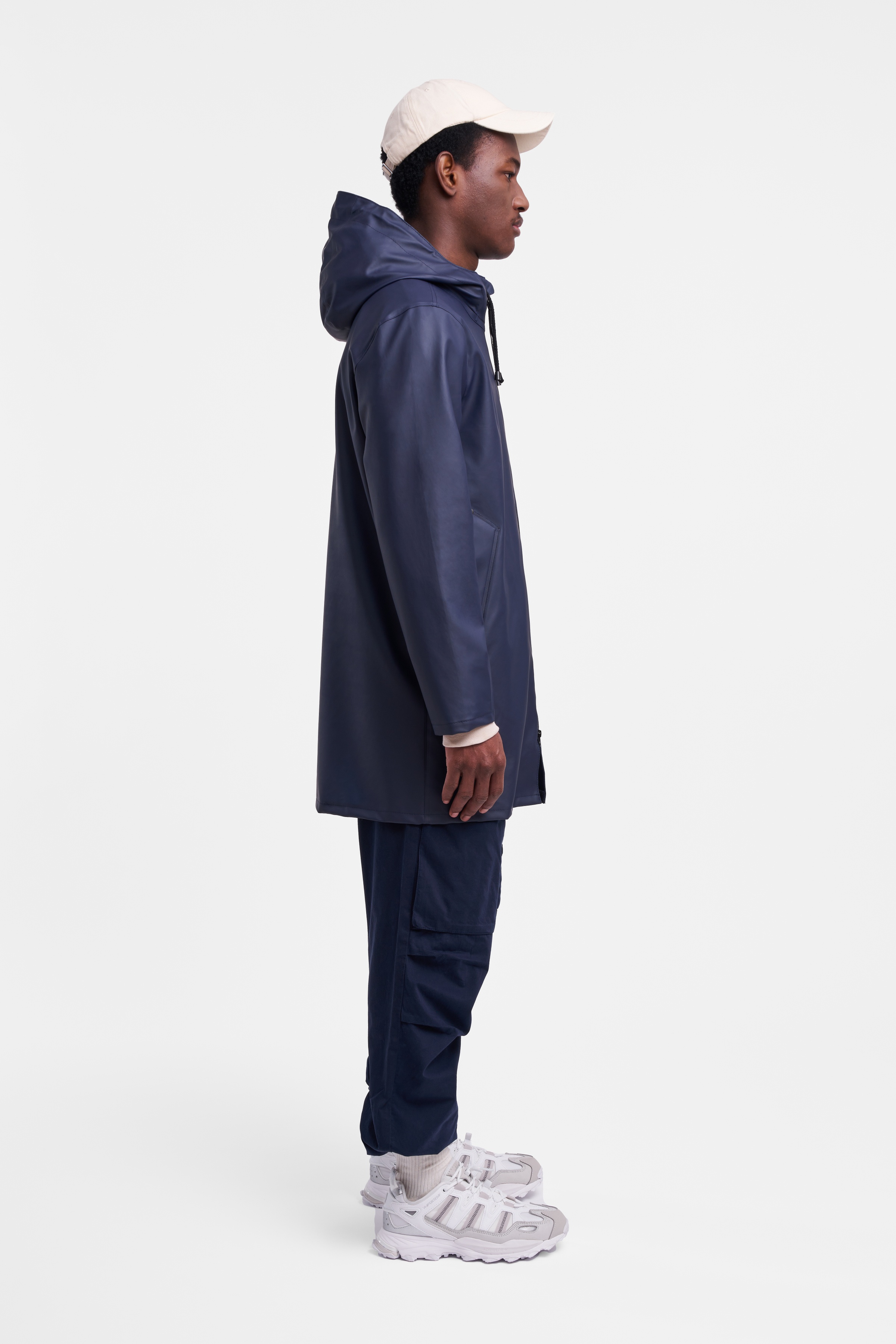 Stockholm Lightweight Zip Raincoat Navy - 3