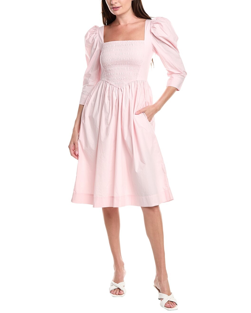 GANNI Poplin Midi Dress - 1