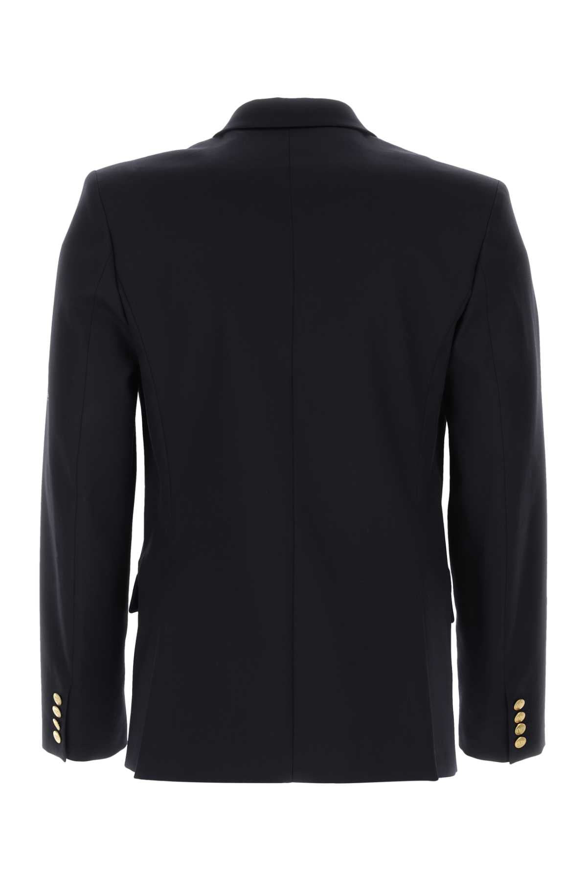 Valentino Garavani Men Navy Blue Cotton Blazer - 2