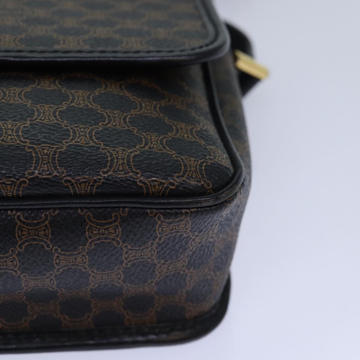 CELINE Macadam Canvas Shoulder Bag Pvc Leather Black - 15