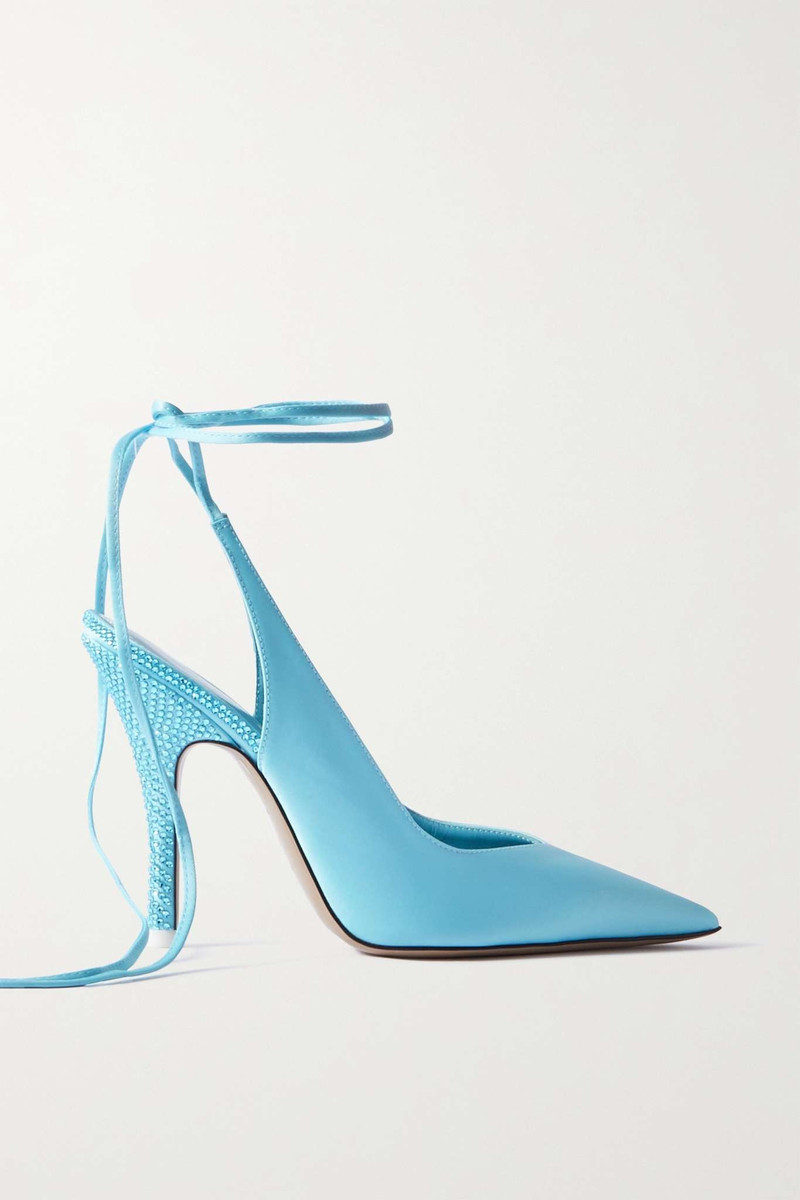 Venus crystal-embellished satin pumps 1