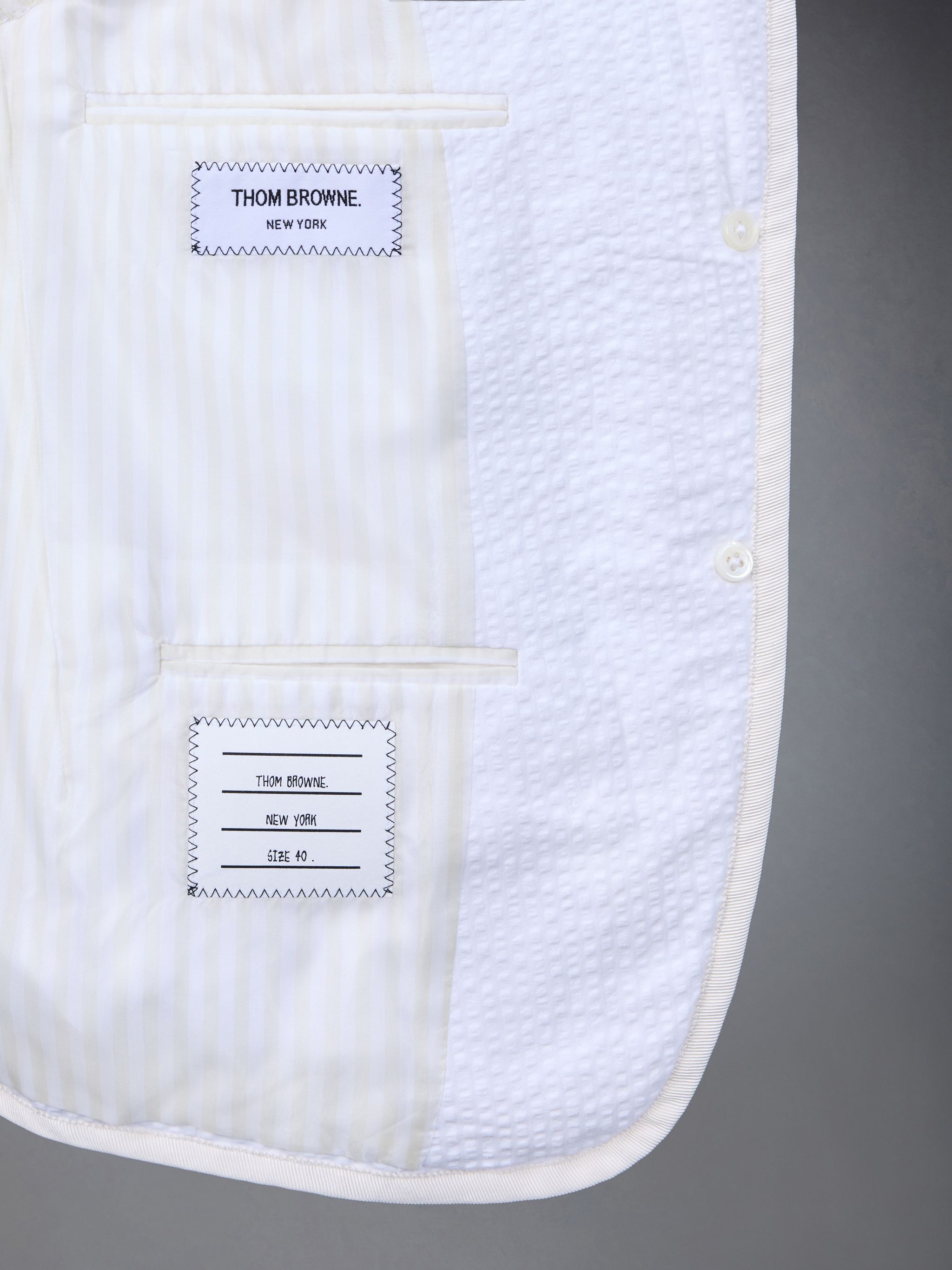 Cotton Seersucker Shrunken Sack Tipping Sport Coat - 5