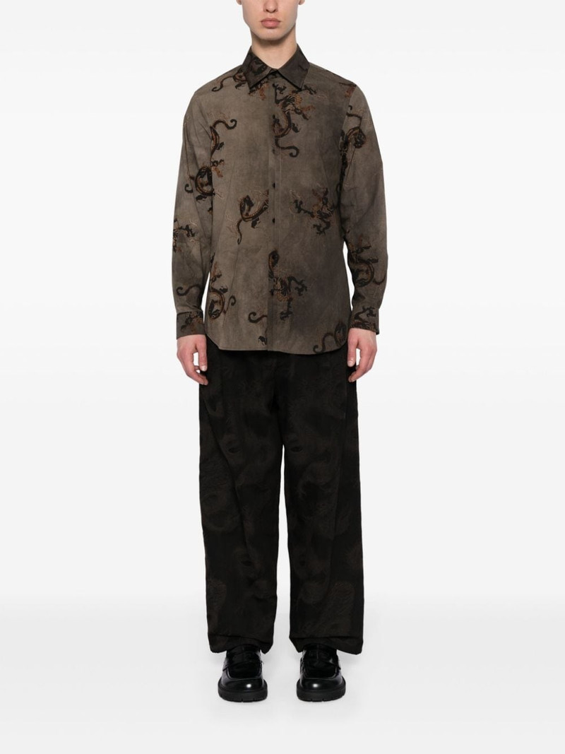 UMA WANG dragon-print long-sleeved shirt outlook