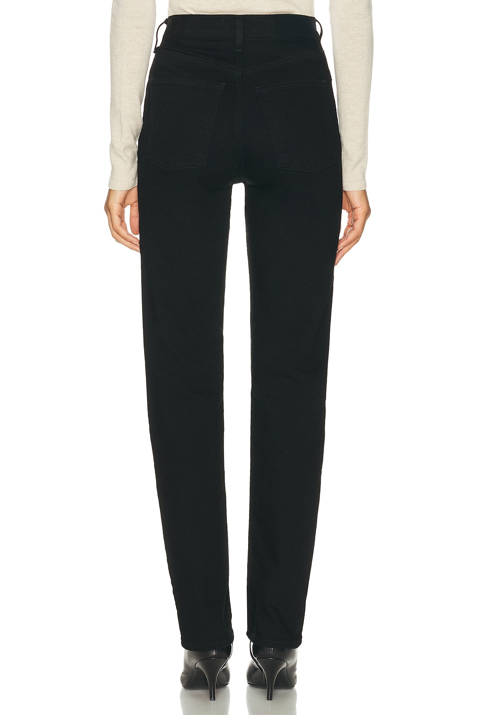 90s Pinch Waist Long High Rise Straight Jeans - 4