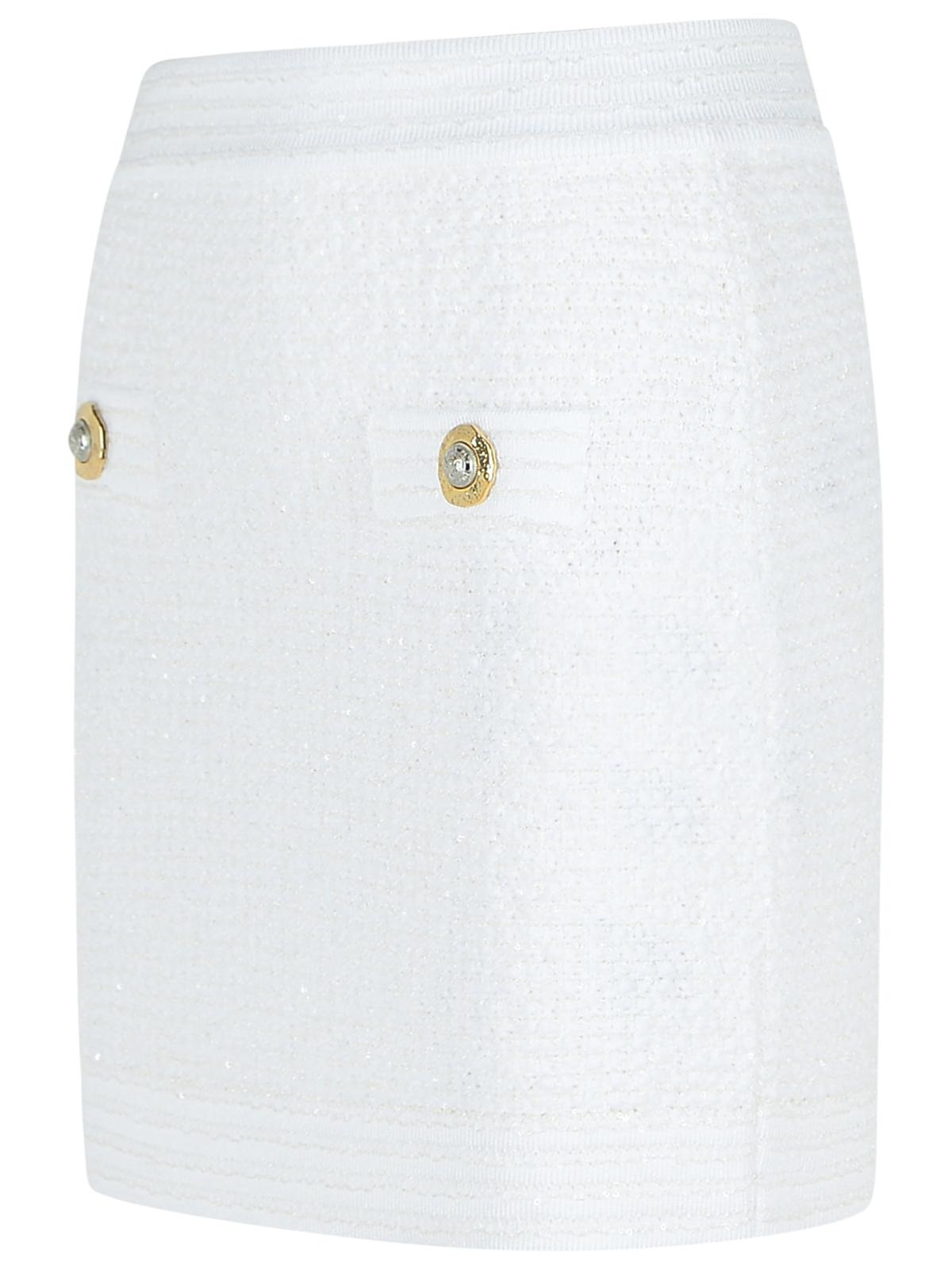 Balmain White Cotton Blend Miniskirt Women - 2