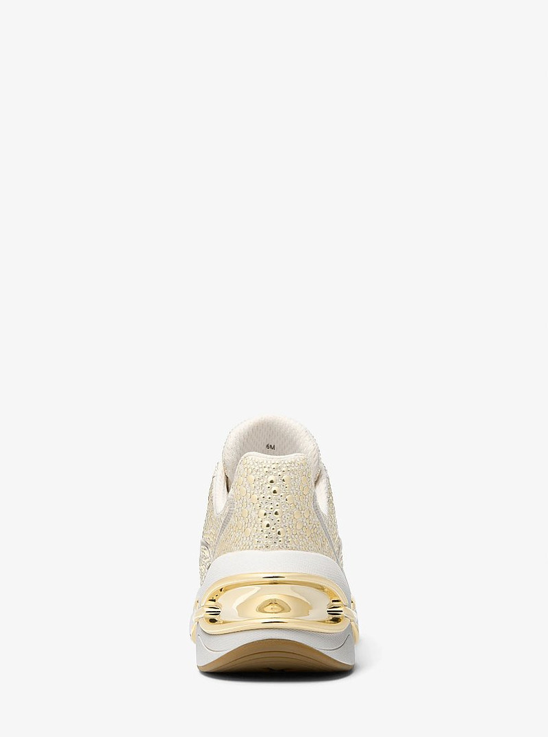 Toni Embellished Linen Blend Trainer 3