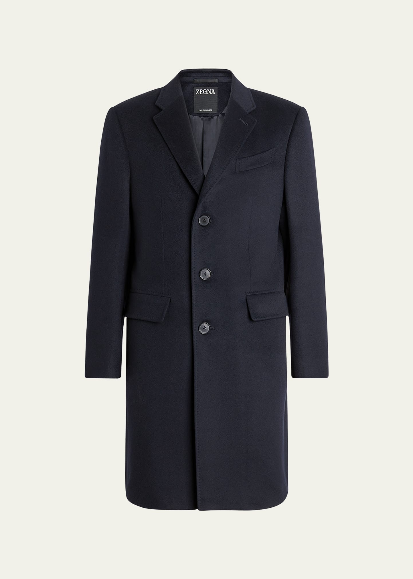 Men's Solid Cashmere Topcoat - 1