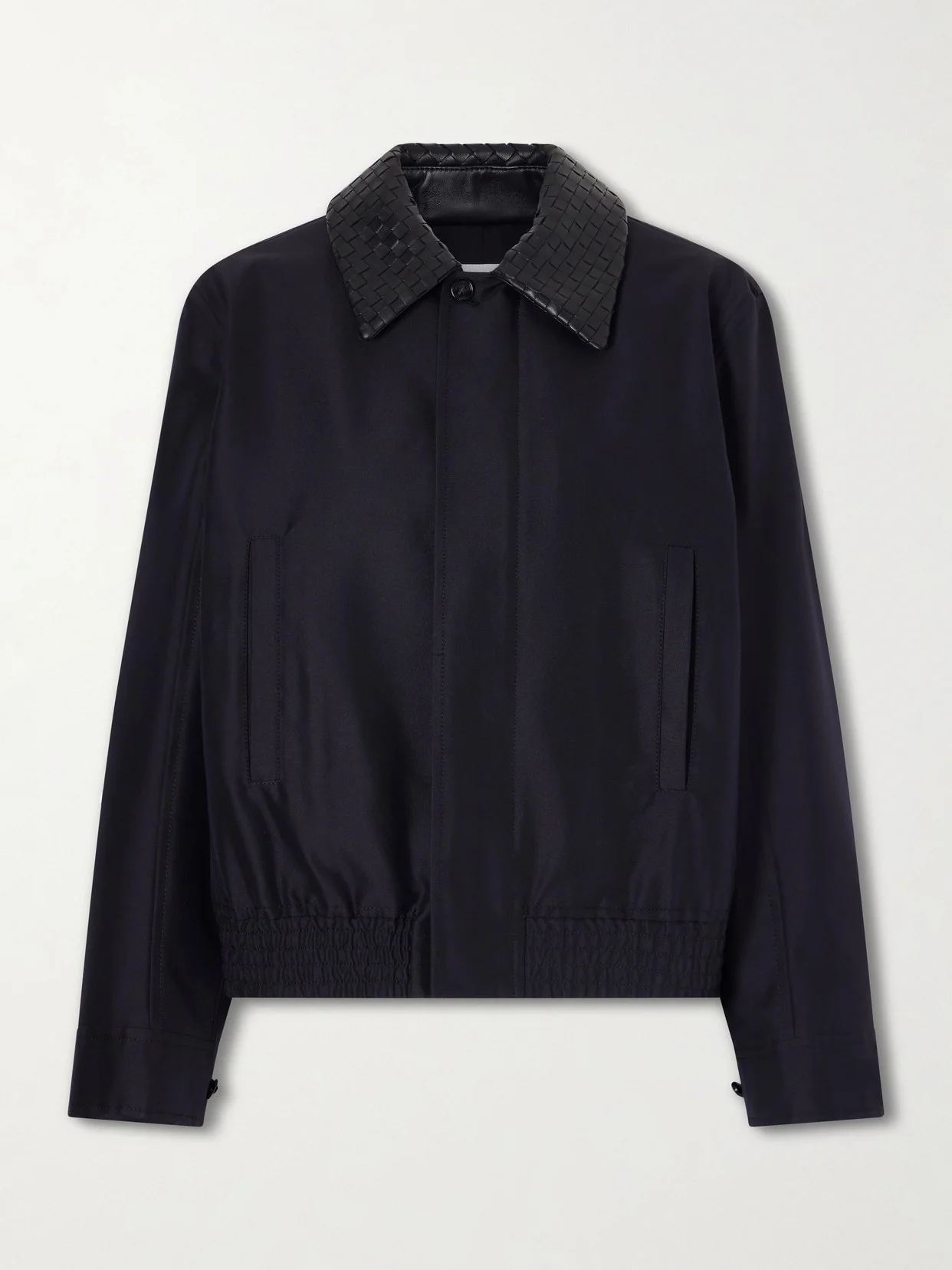 Intrecciato Leather-trimmed Canvas Jacket - 1