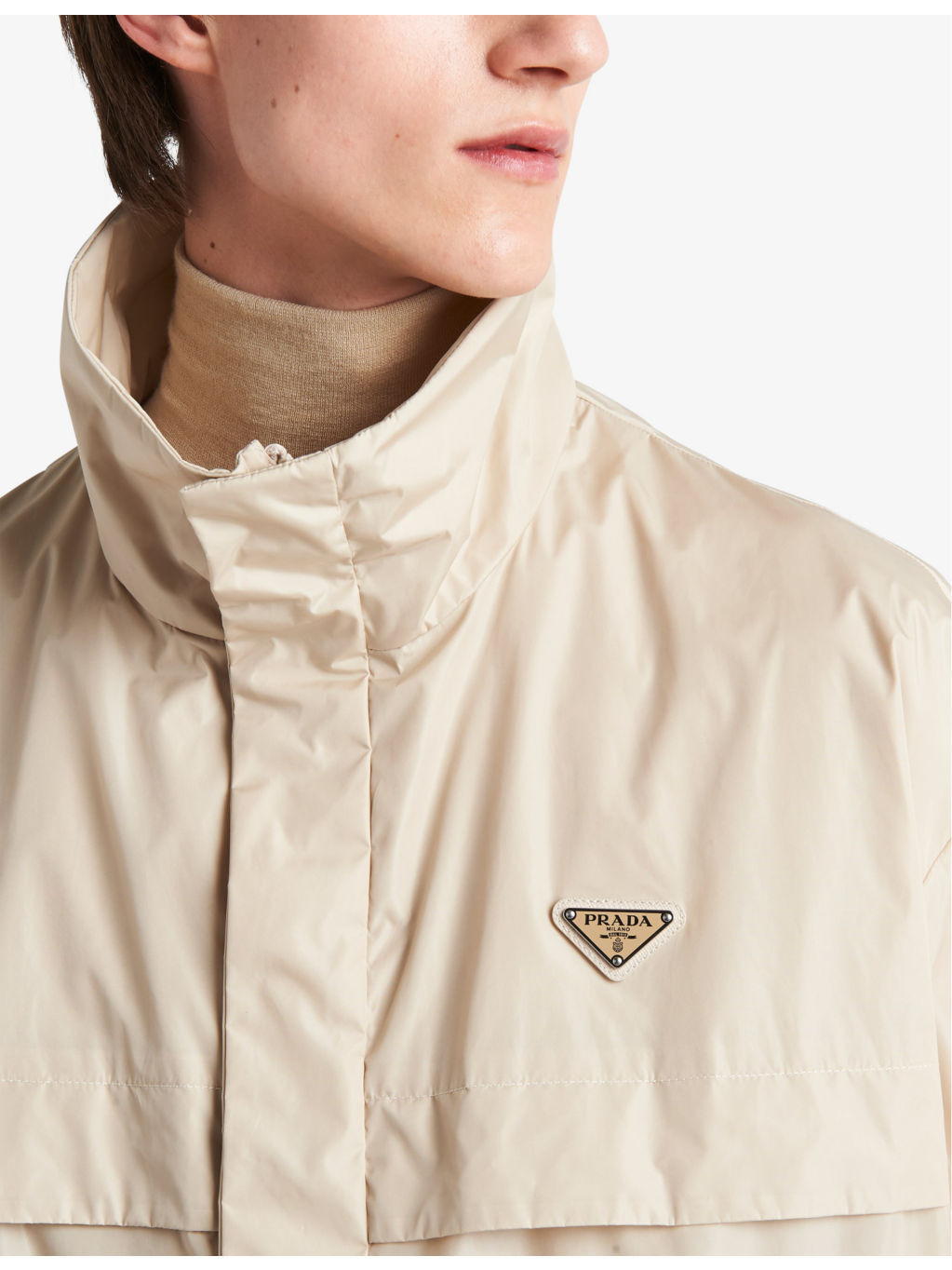 Logo-embroidered funnel-neck nylon jacket - 6