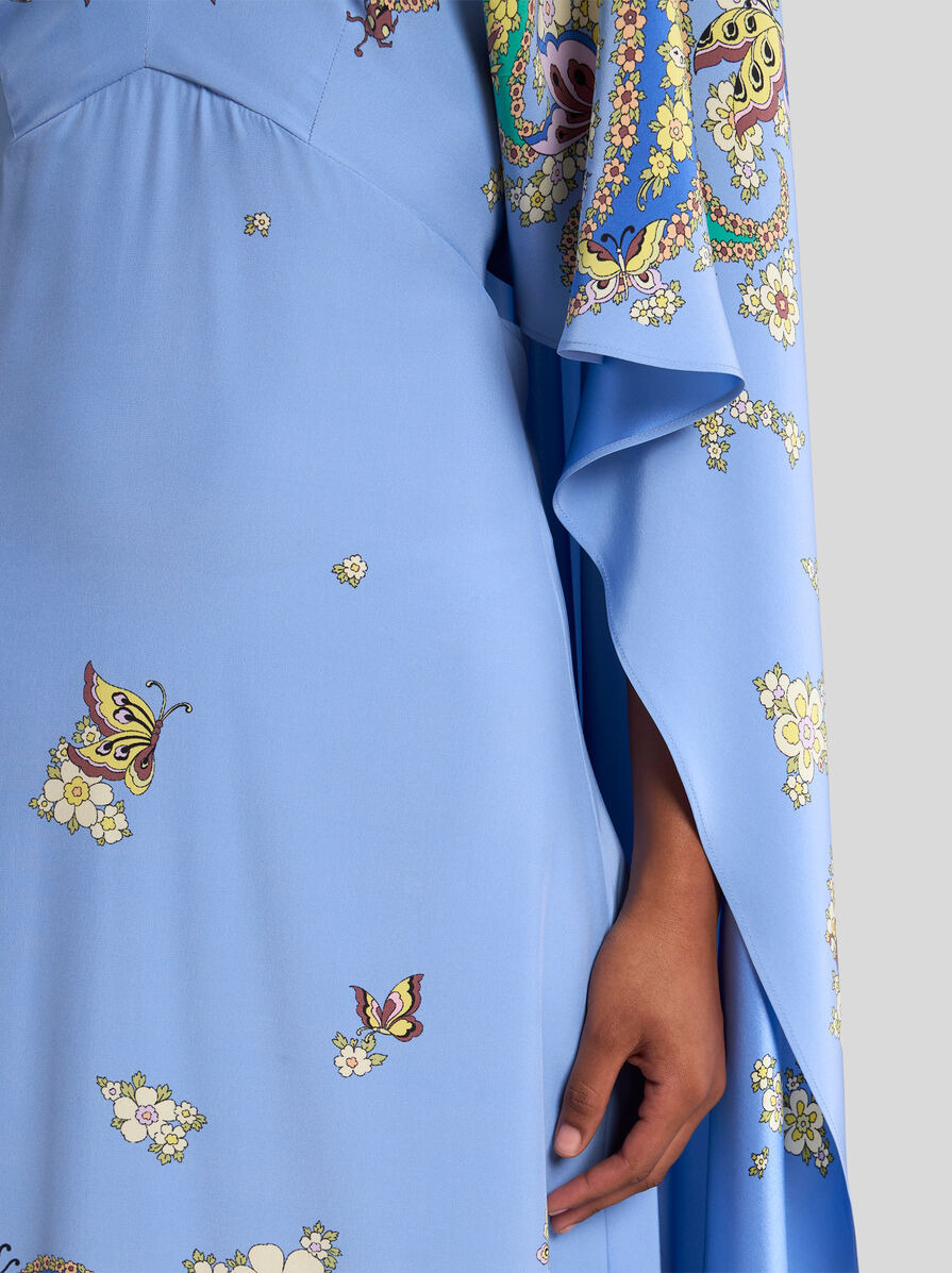 SILK DRESS WITH CAPE - 2