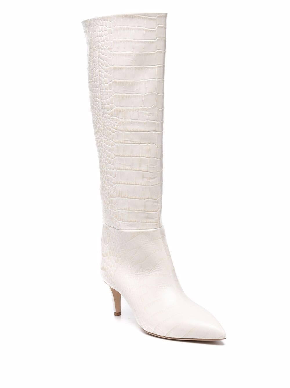 croc-effect stiletto boots - 2