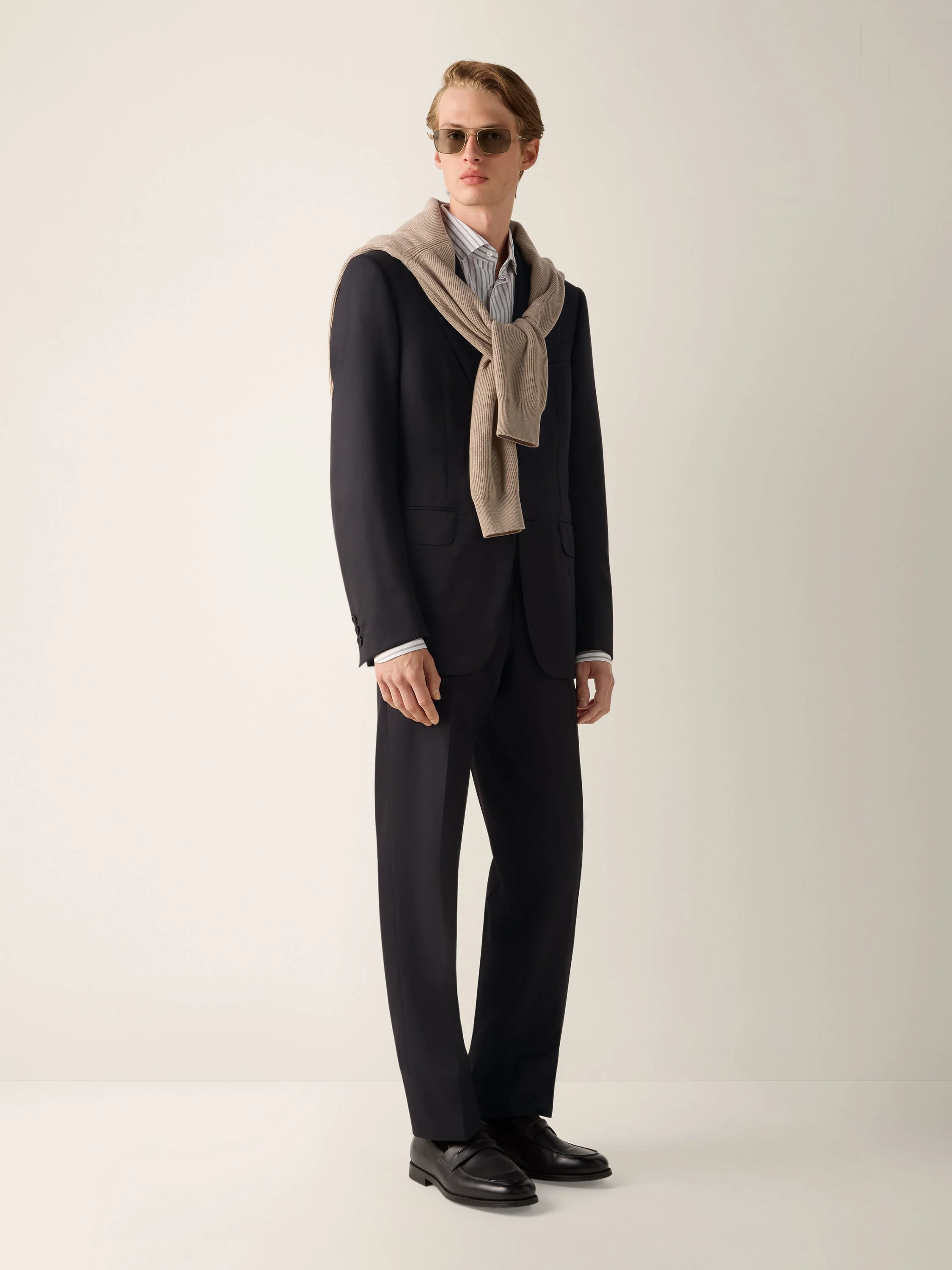 BLACK CENTOVENTIMILA WOOL SUIT - 1