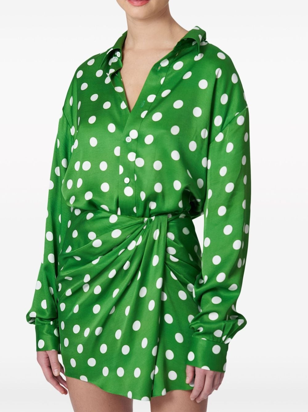 polka-dot print ruched skirt - 4