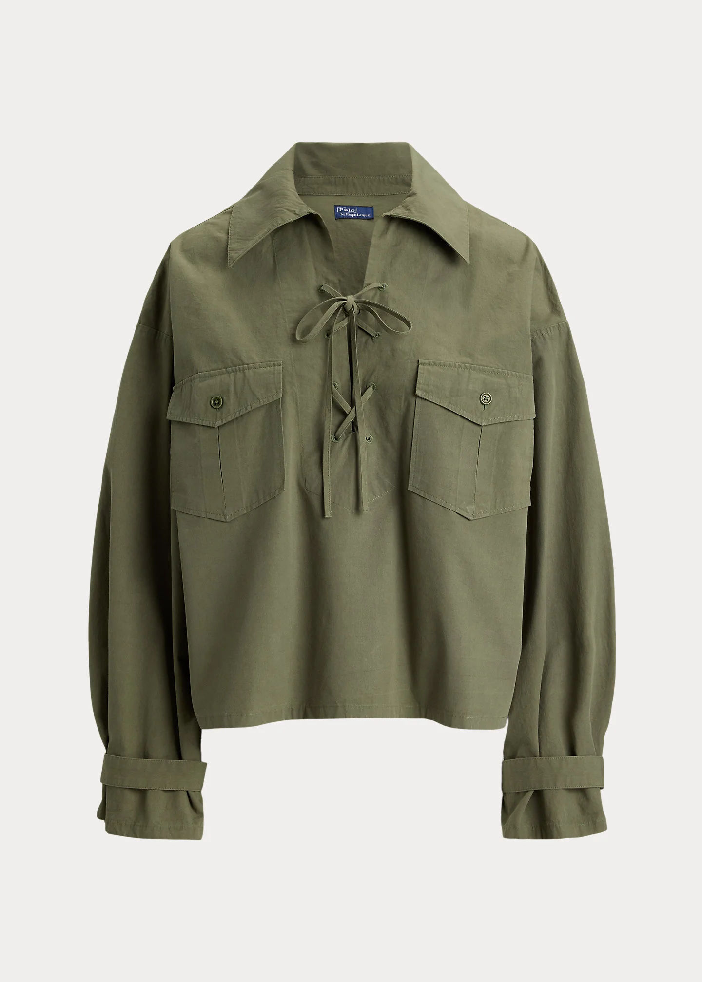 Lace-Up Cotton Shirt - 1
