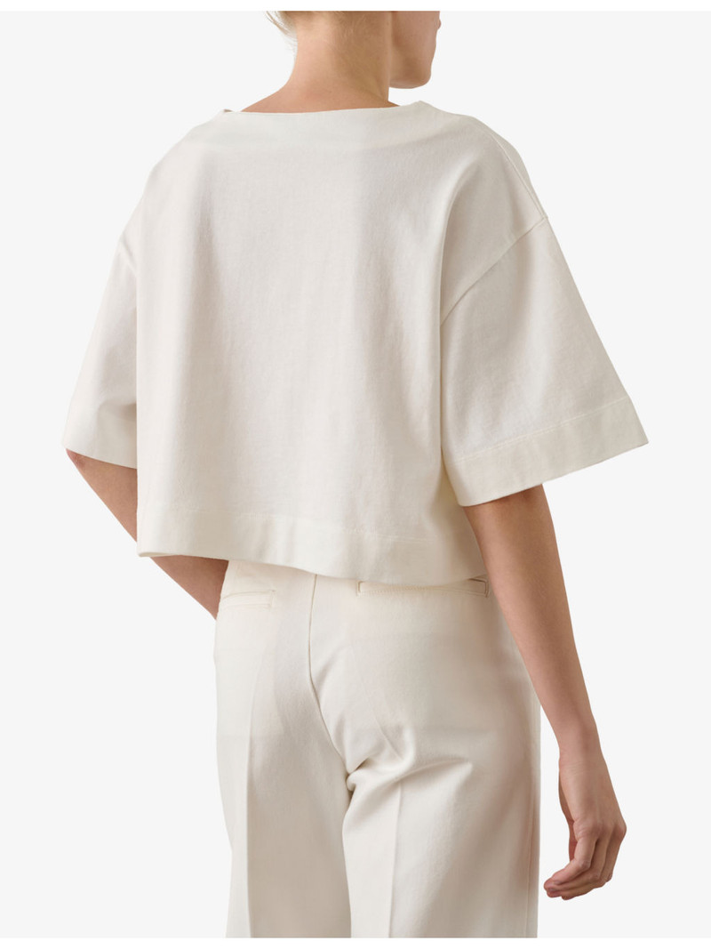 Davina Boat-Collar Cotton T-Shirt 4