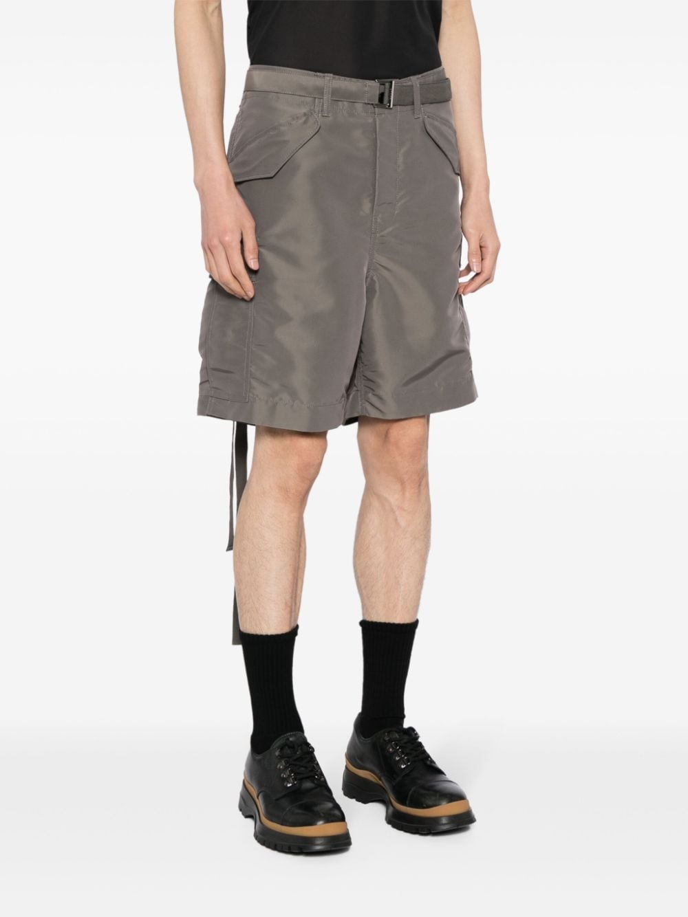 belted cargo shorts - 3