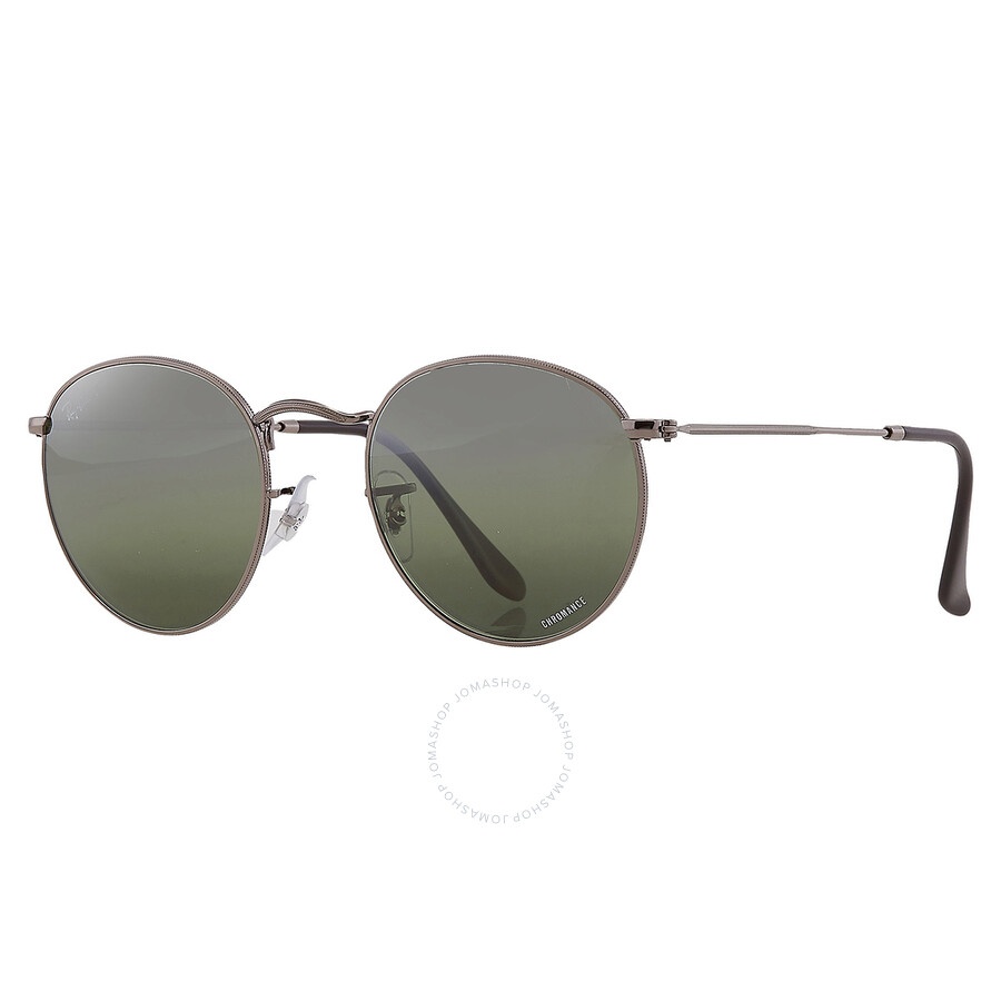 Ray Ban Round Metal Chromance Polarized Green Gradient Round Men's Sunglasses RB3447 004/G4 50 - 2