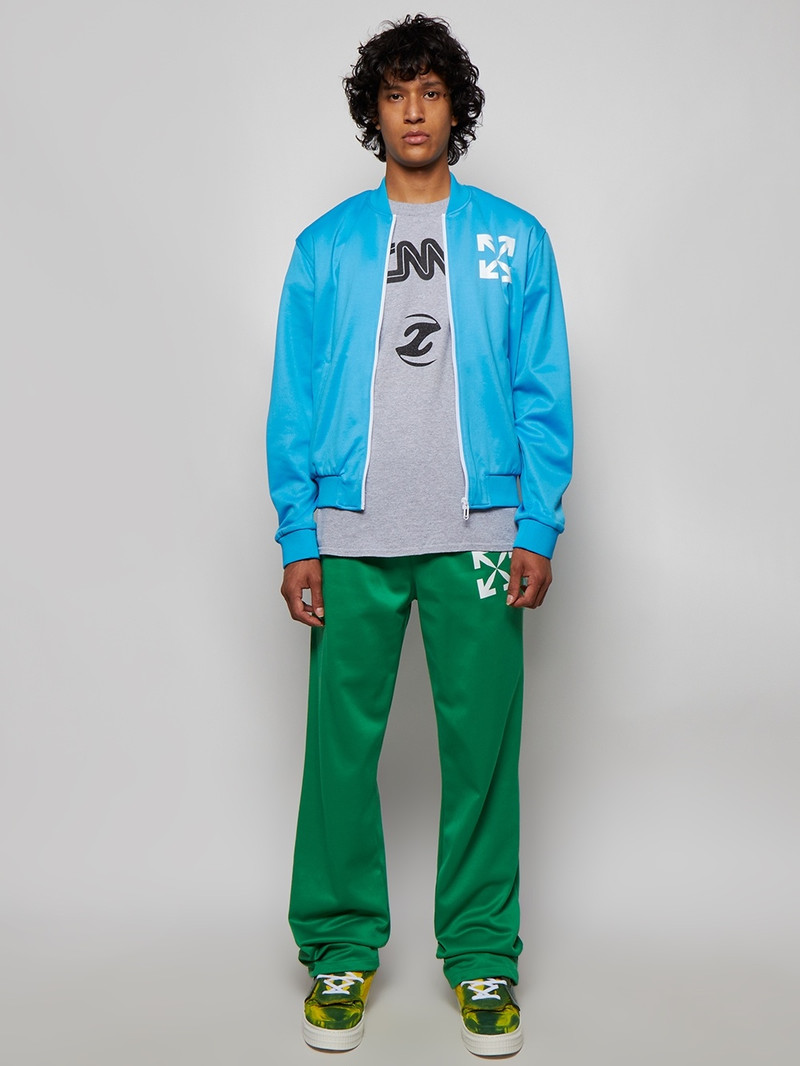 Off-White Single Arrow Slim Track Top Cyan Blue And White outlook