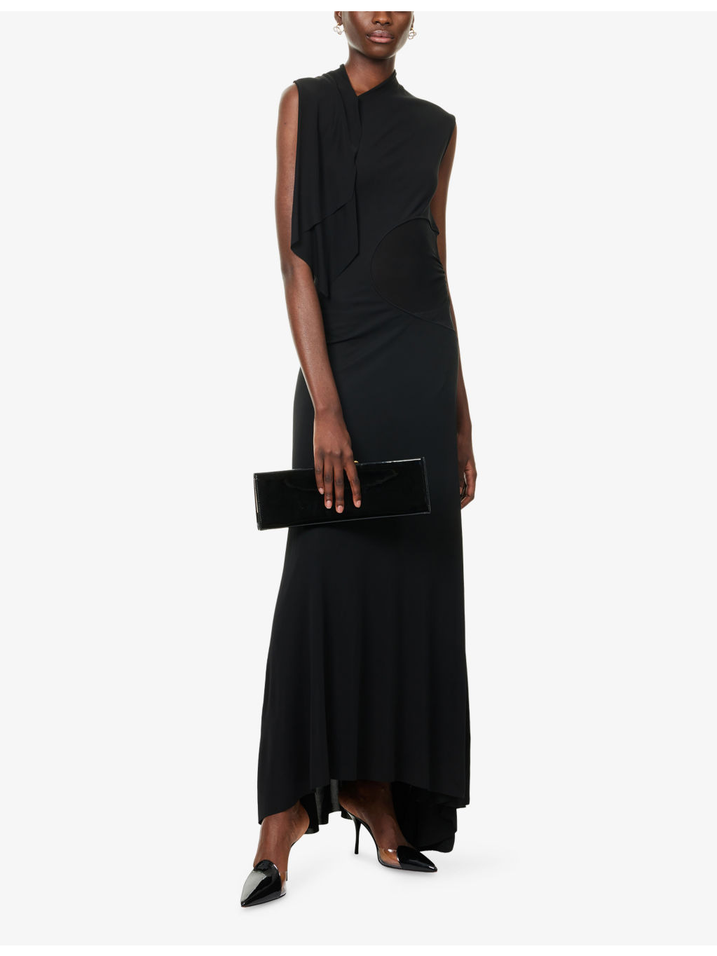 Draped Sleeveless Woven Maxi Dress - 2