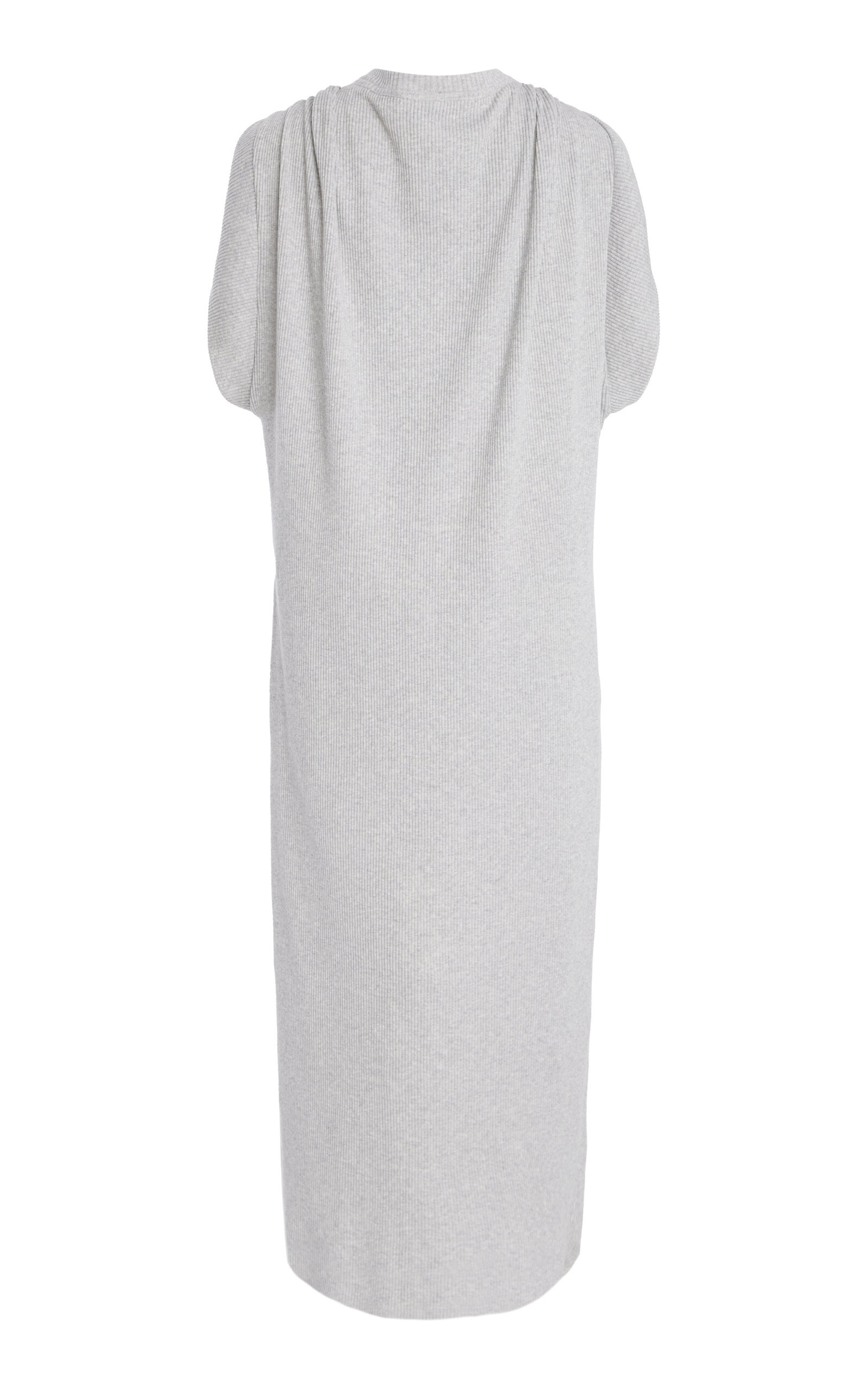 The Lucy Draped Ribbed Jersey Midi Dress grey - 5