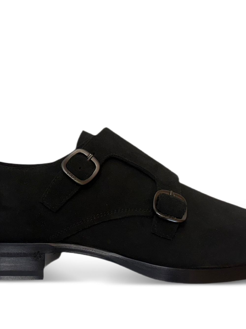 double-buckle leather monk shoes - 2