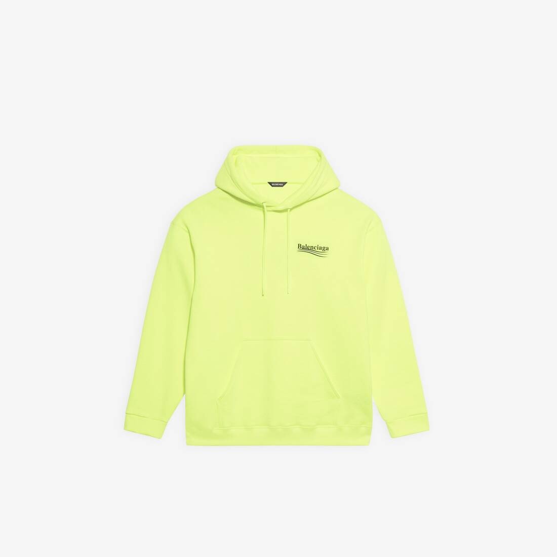 Men's Political Campaign Medium Fit Hoodie in Fluo Yellow/black - 1